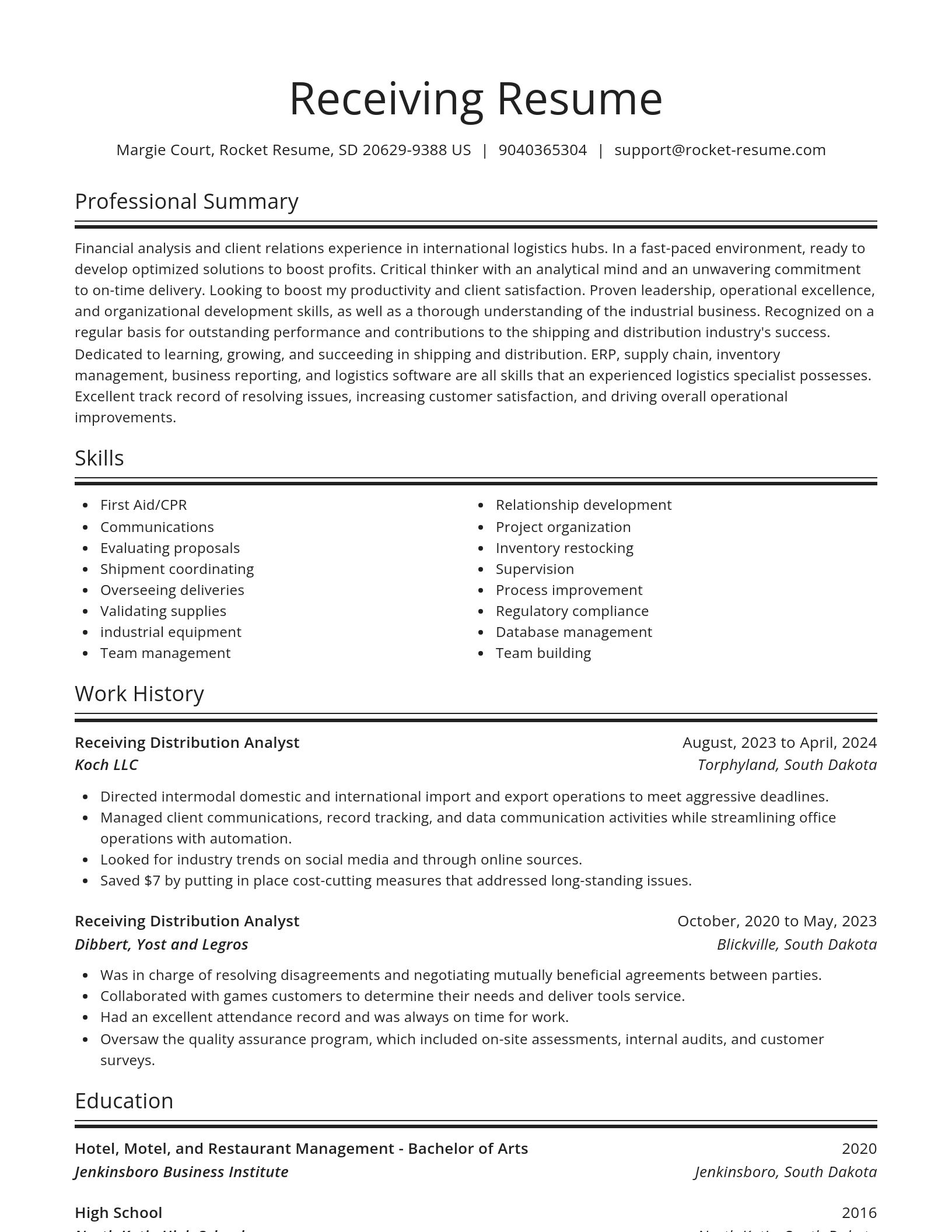 Spotlight resume template