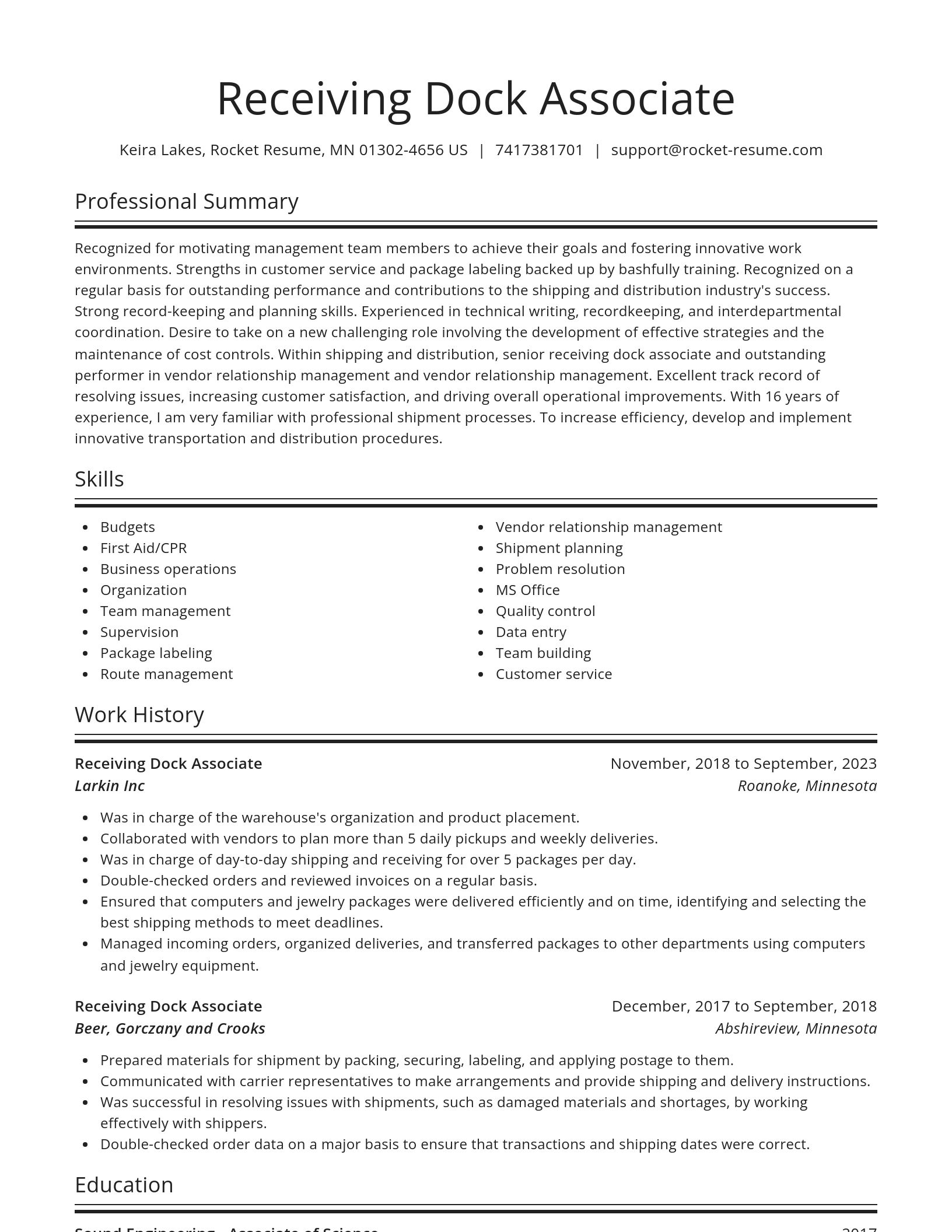 Spotlight resume template