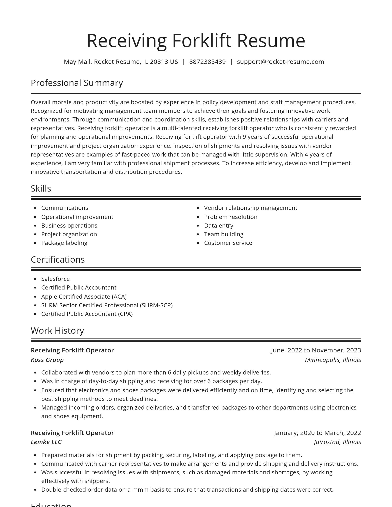 Spotlight resume template