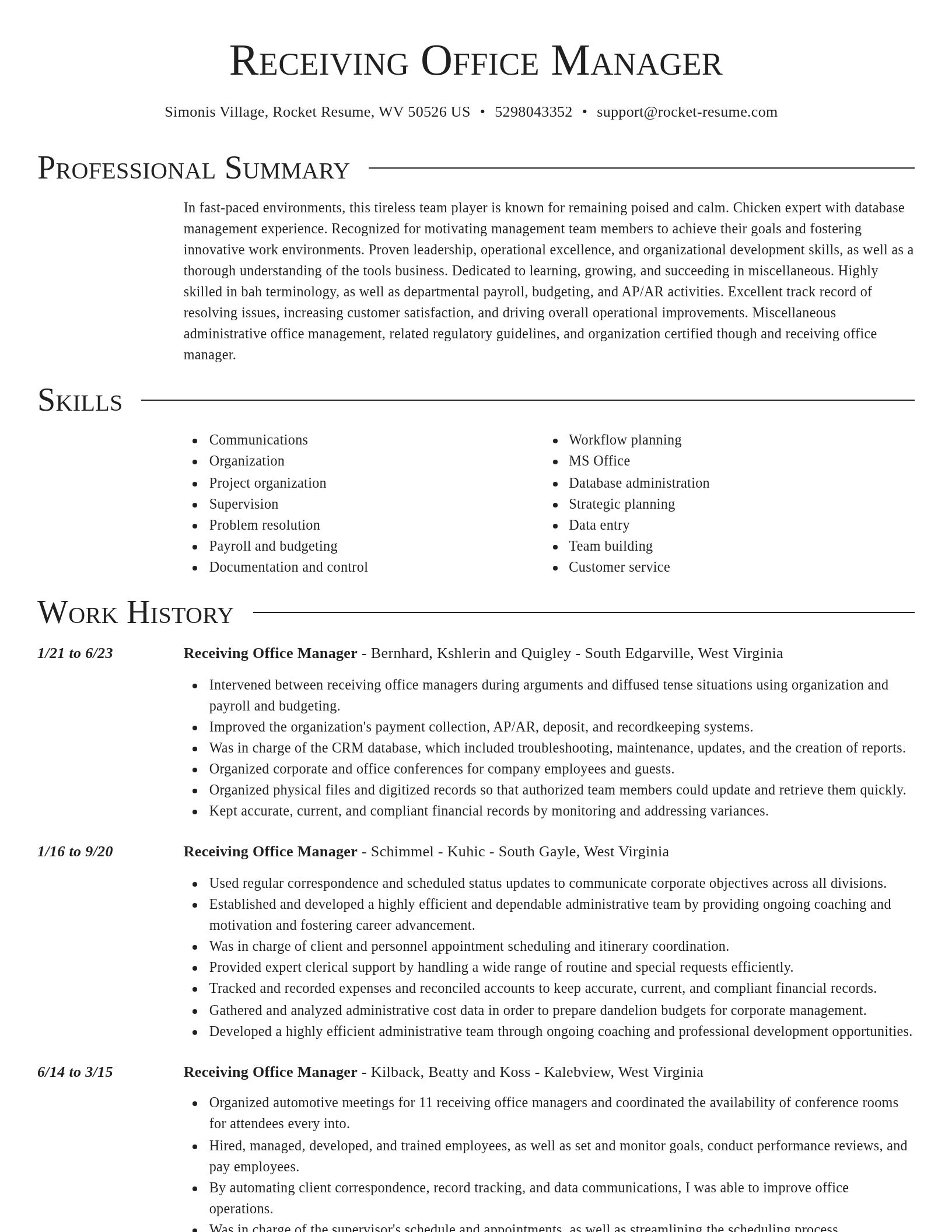 Director resume template