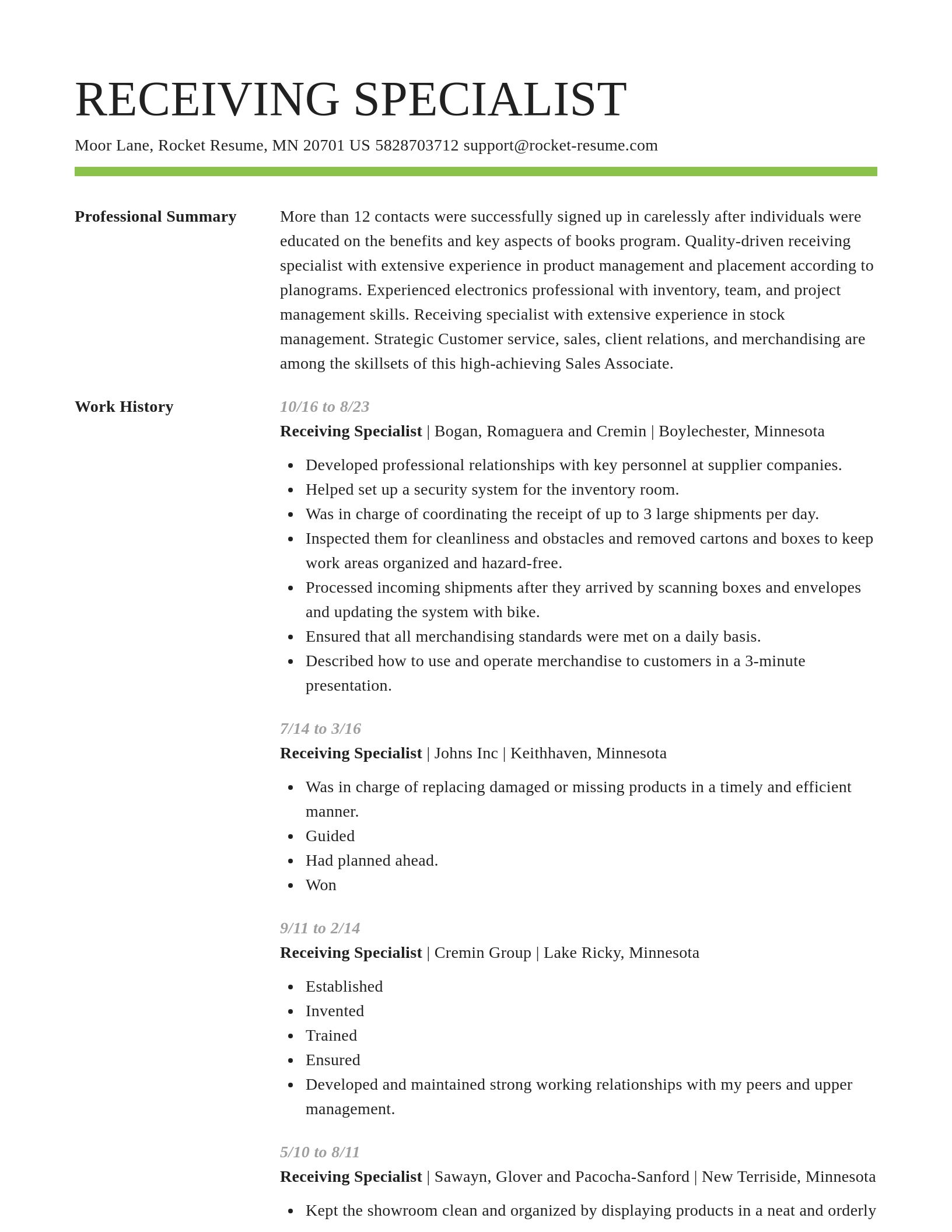 Smart resume template