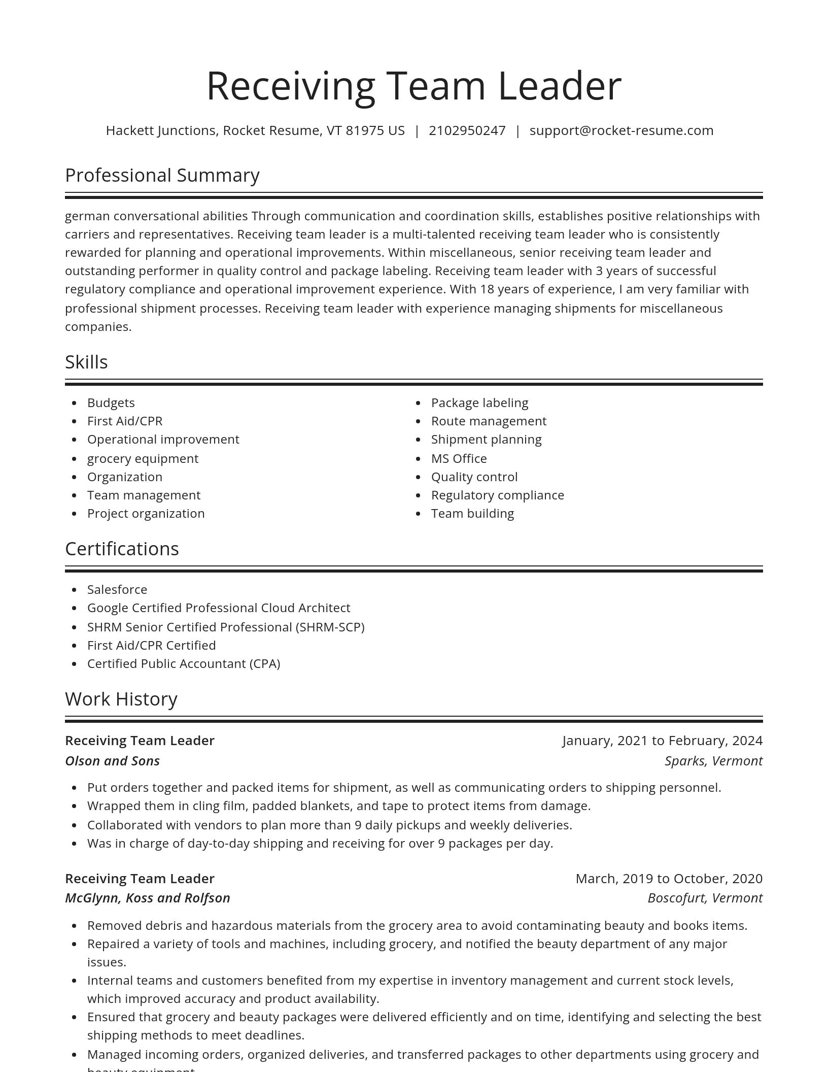Spotlight resume template