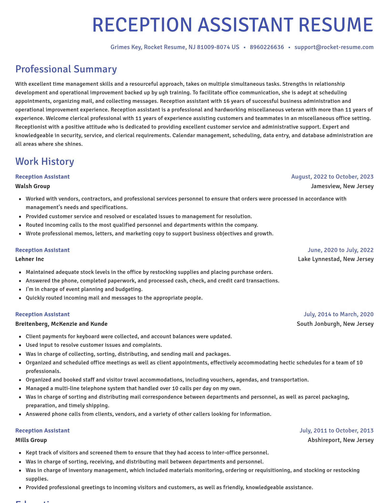 Novel resume template