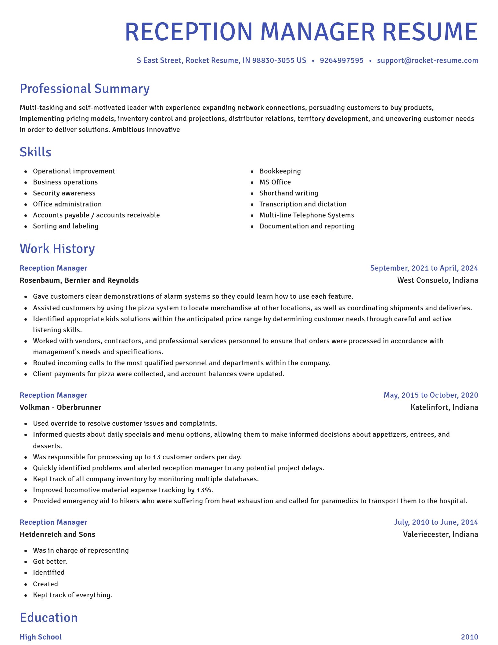 Novel resume template