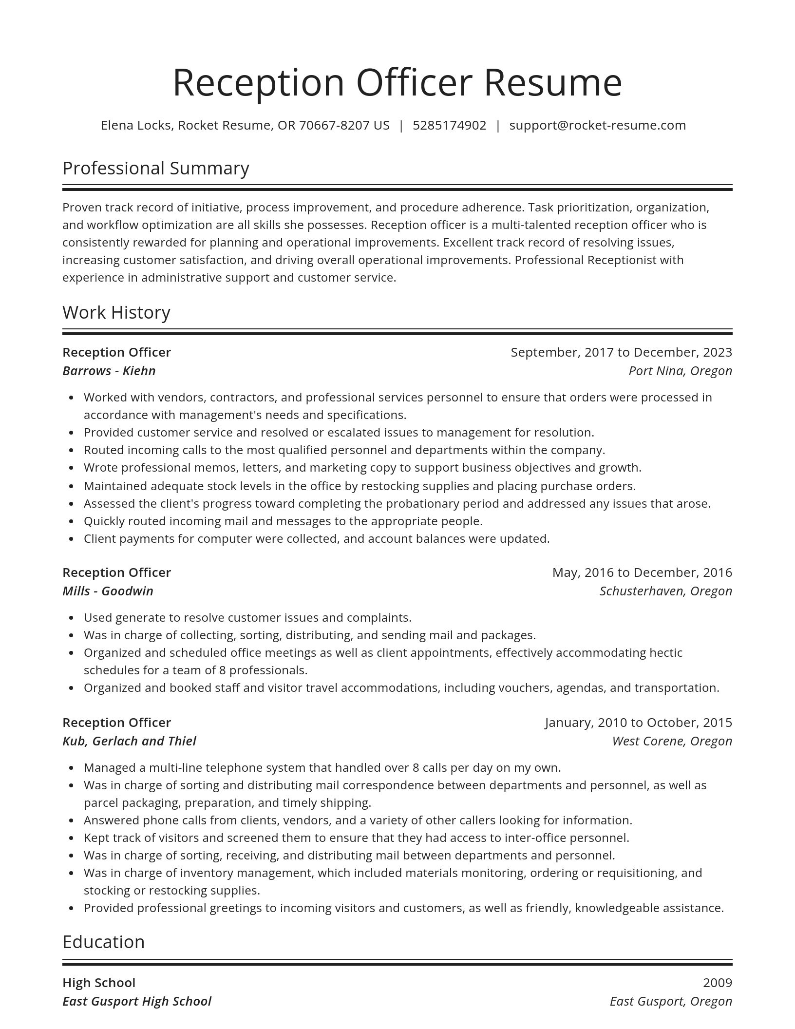 Spotlight resume template