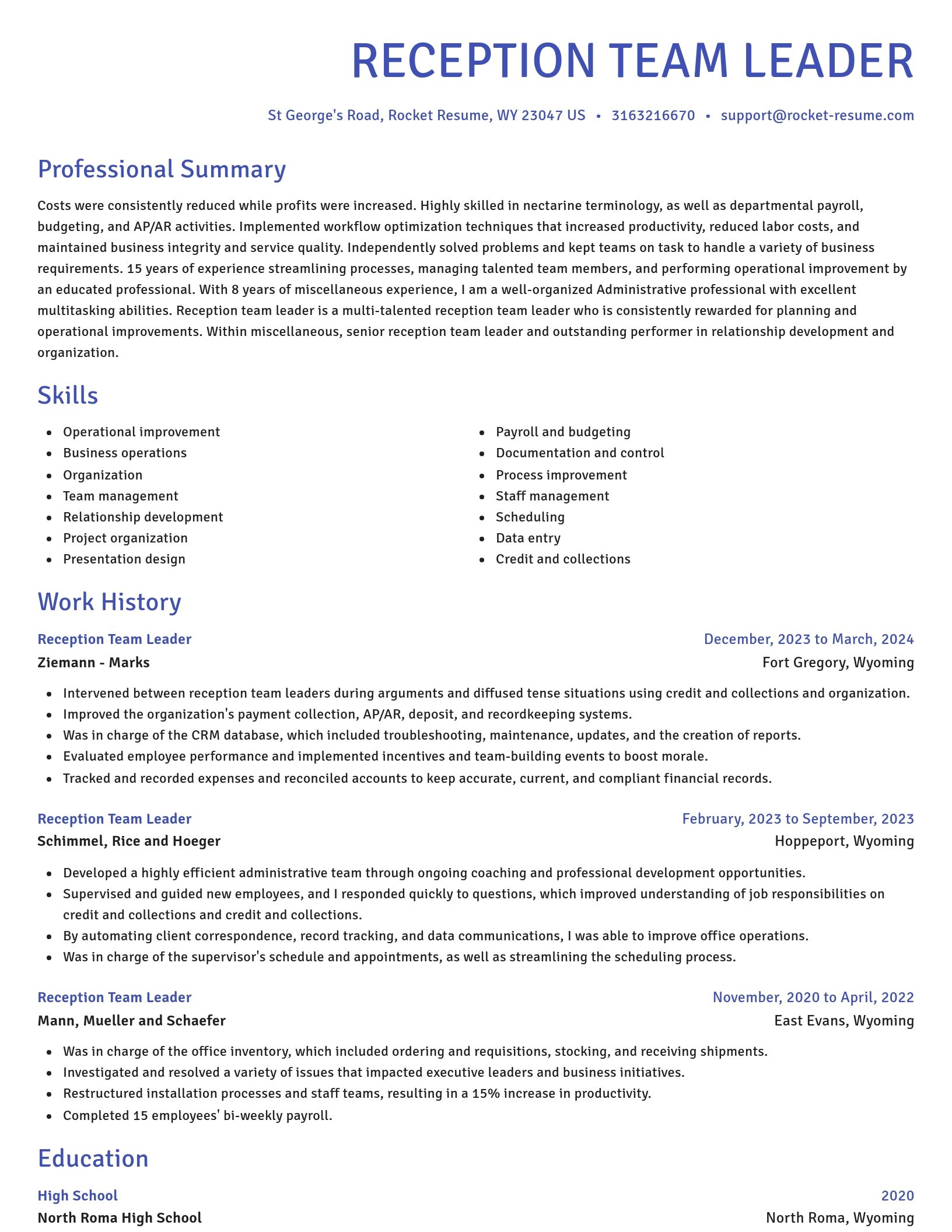 Novel resume template