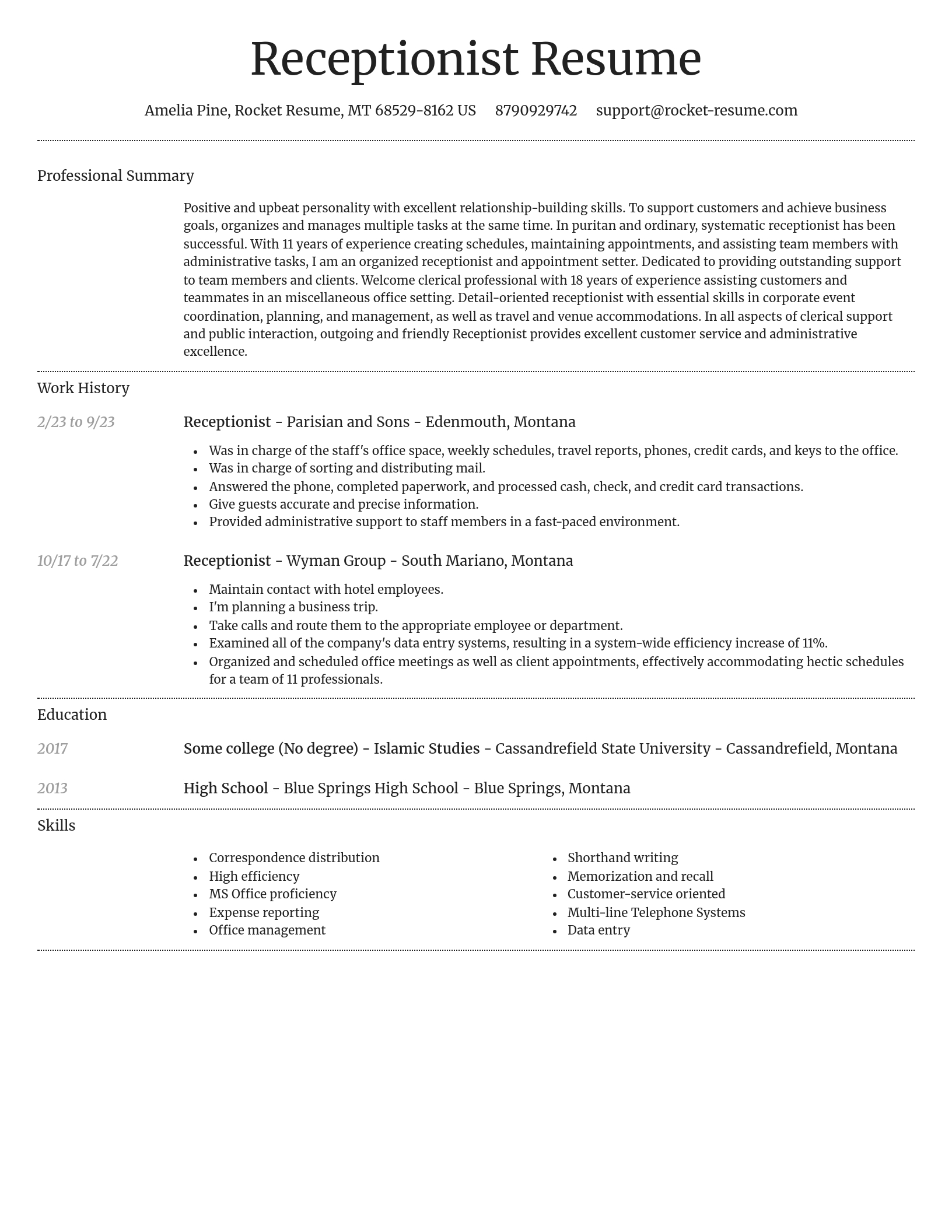 Dignified resume template