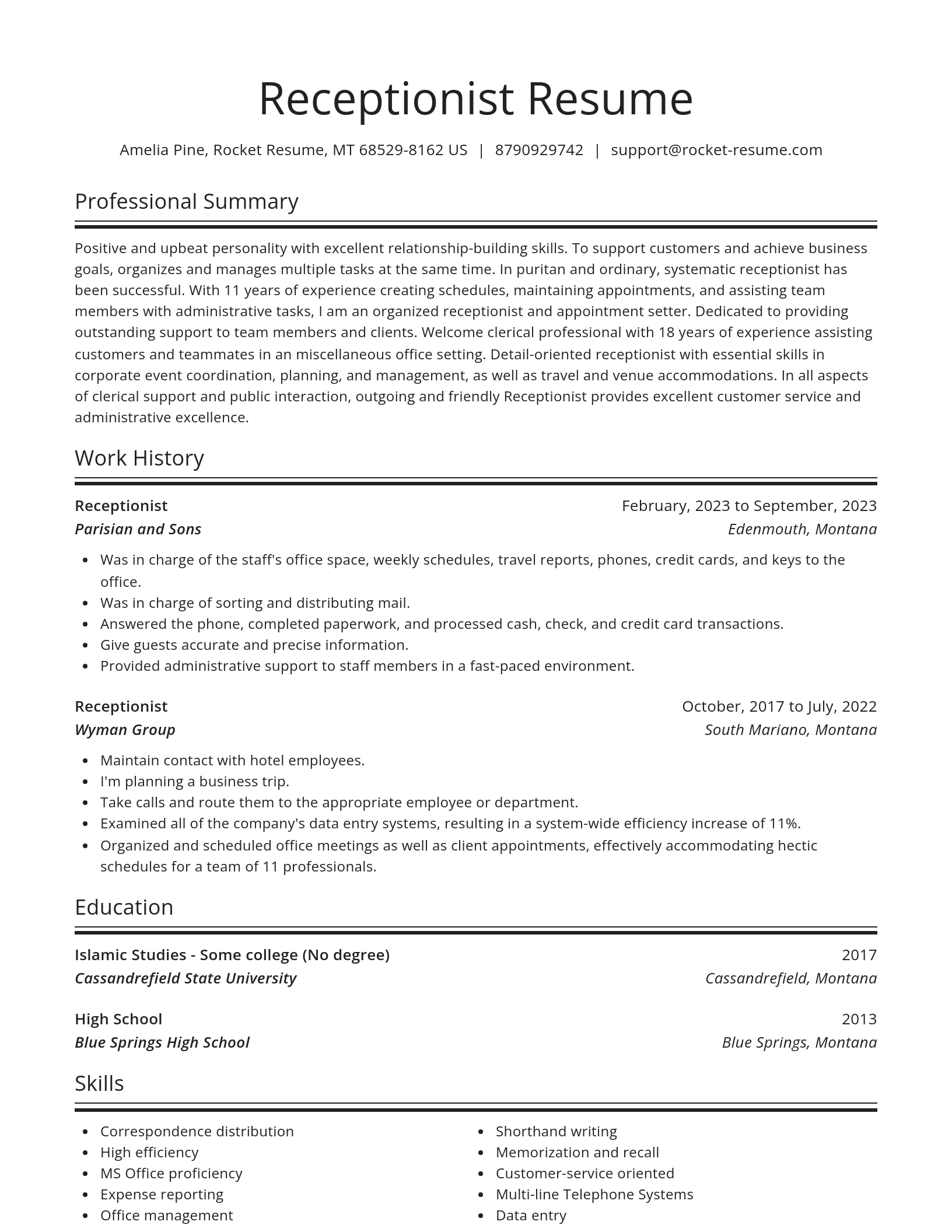 Spotlight resume template