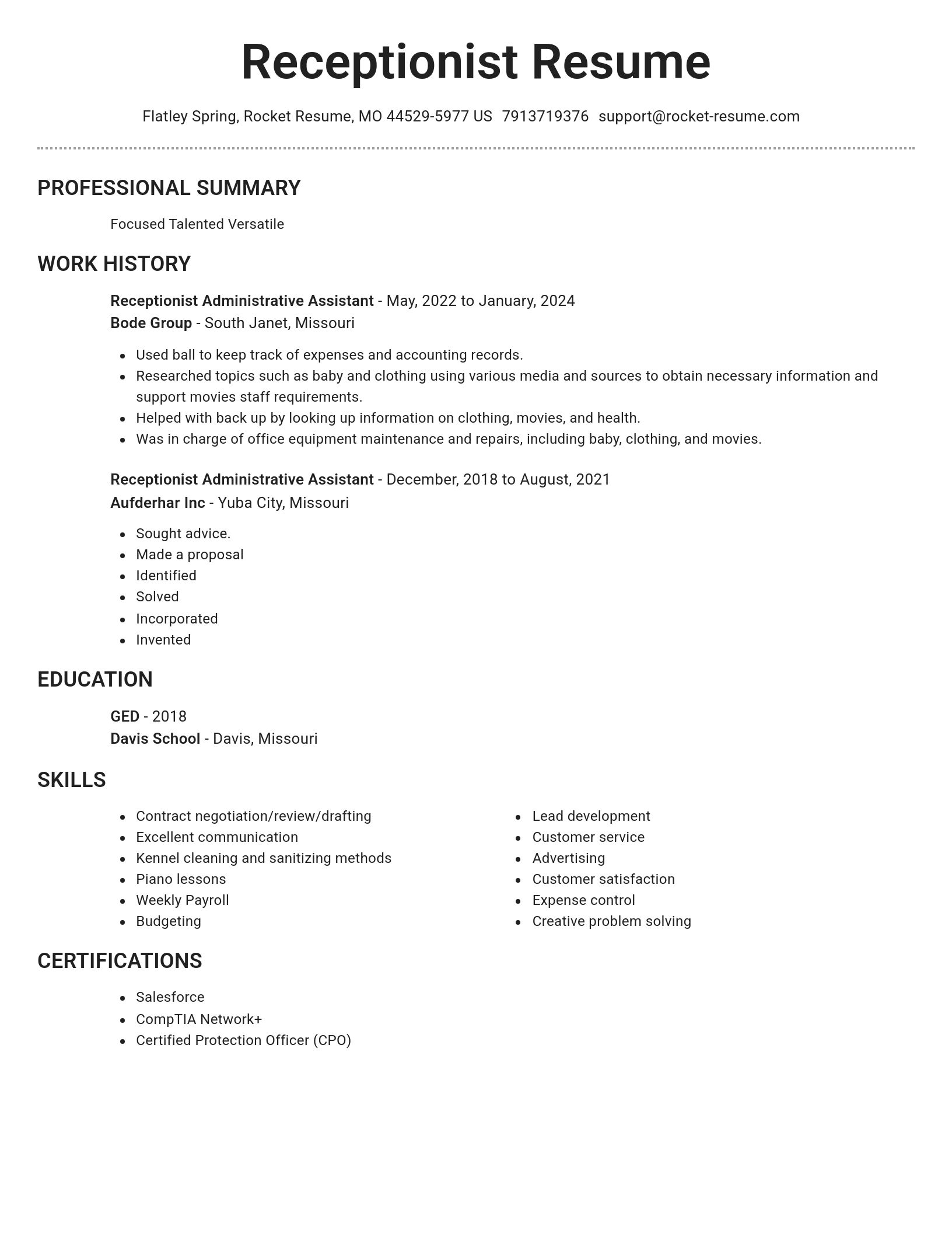 Brilliant resume template