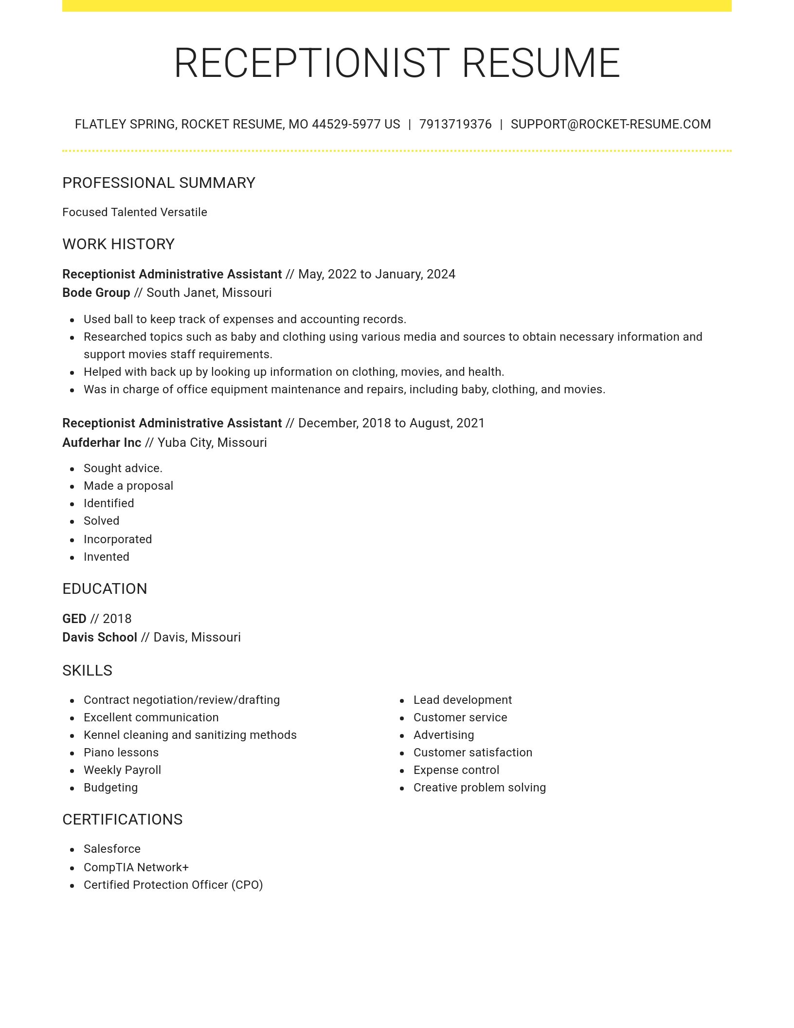 Grand resume template