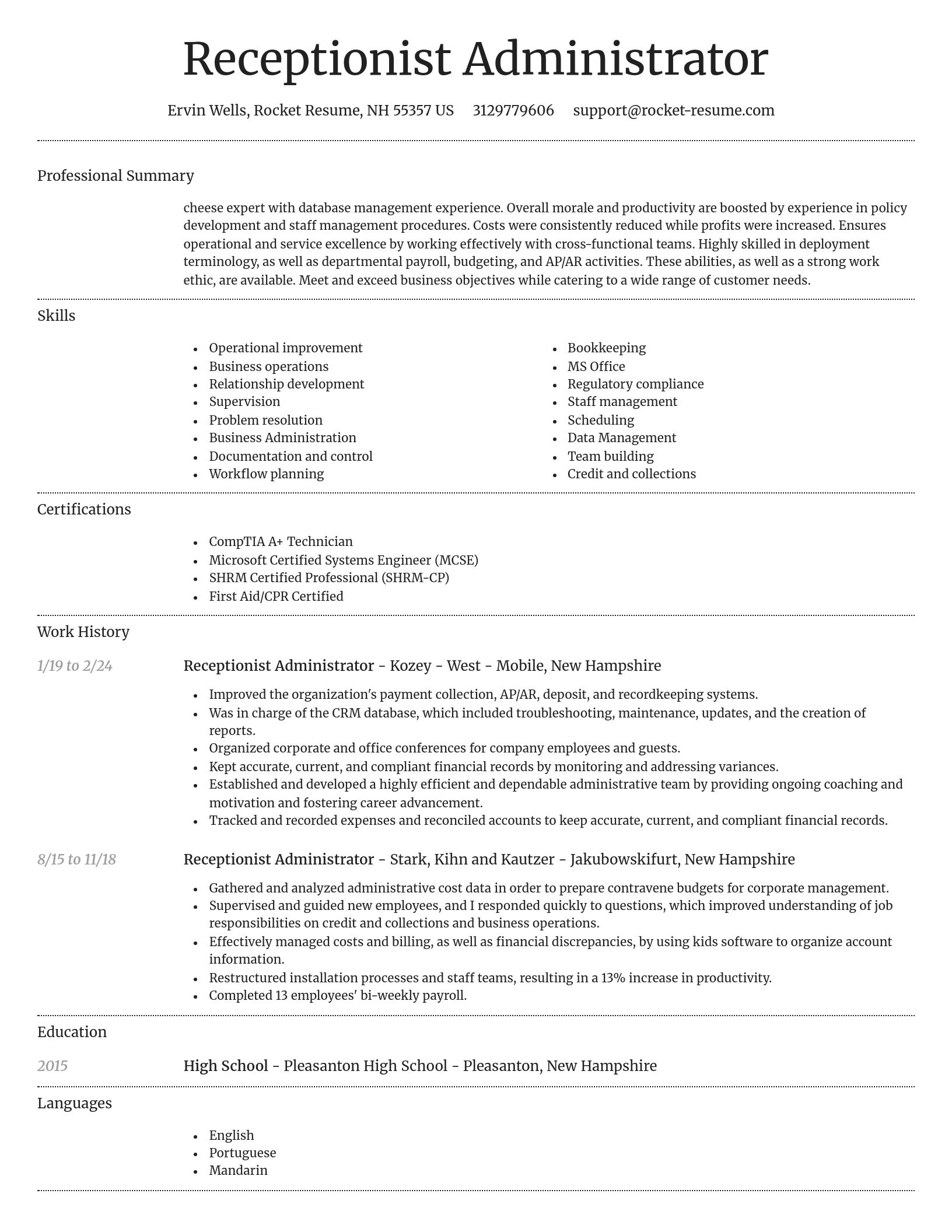 Dignified resume template