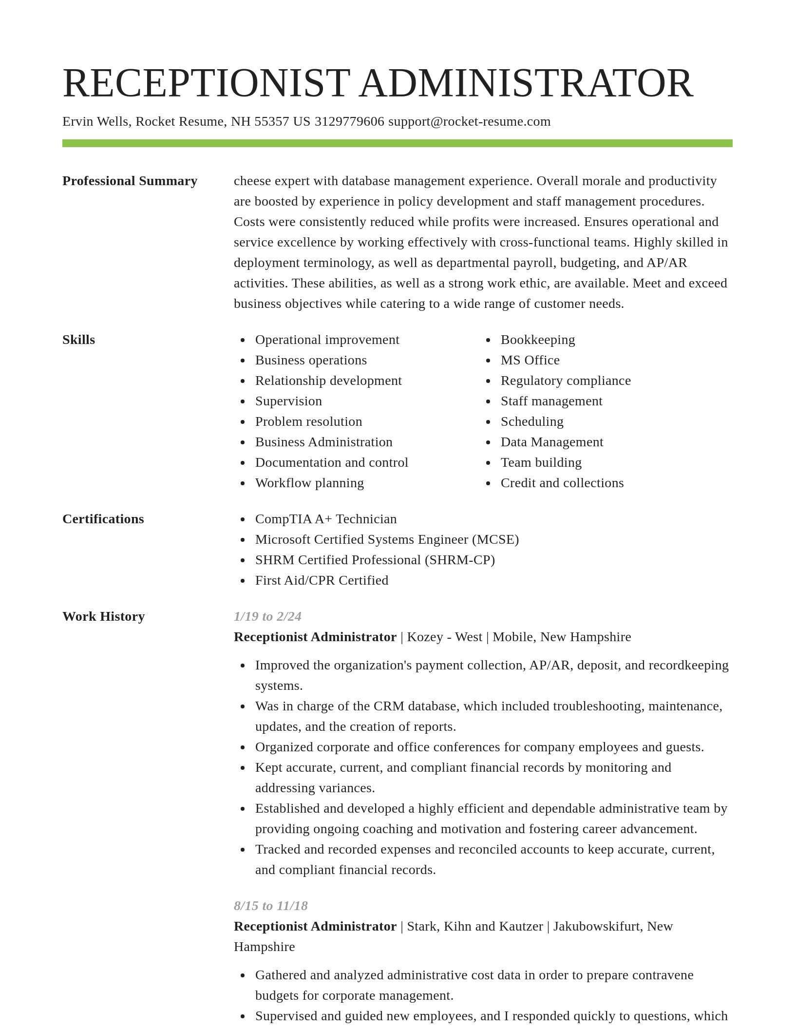 Smart resume template