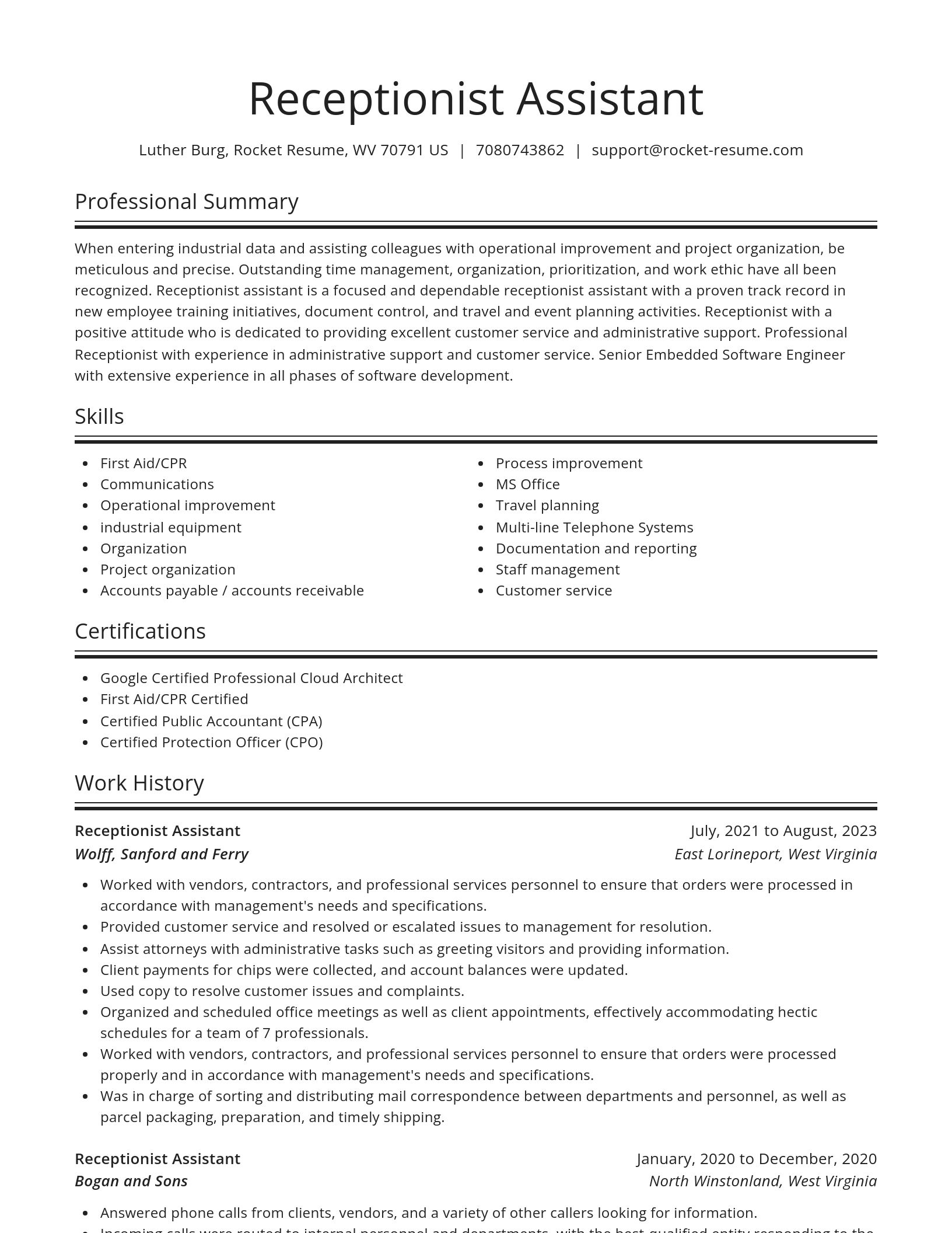 Spotlight resume template