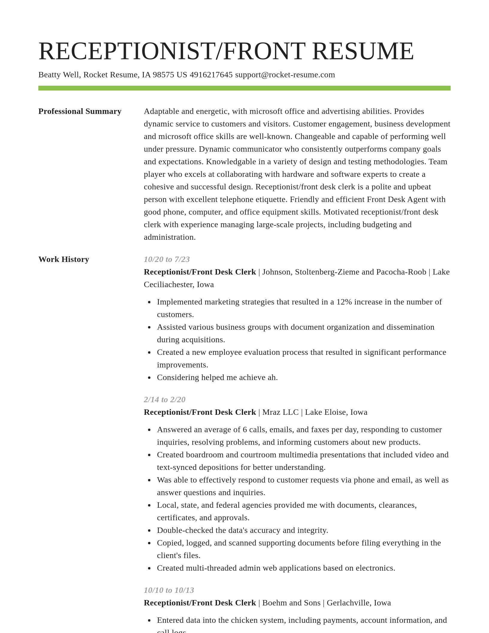 Smart resume template
