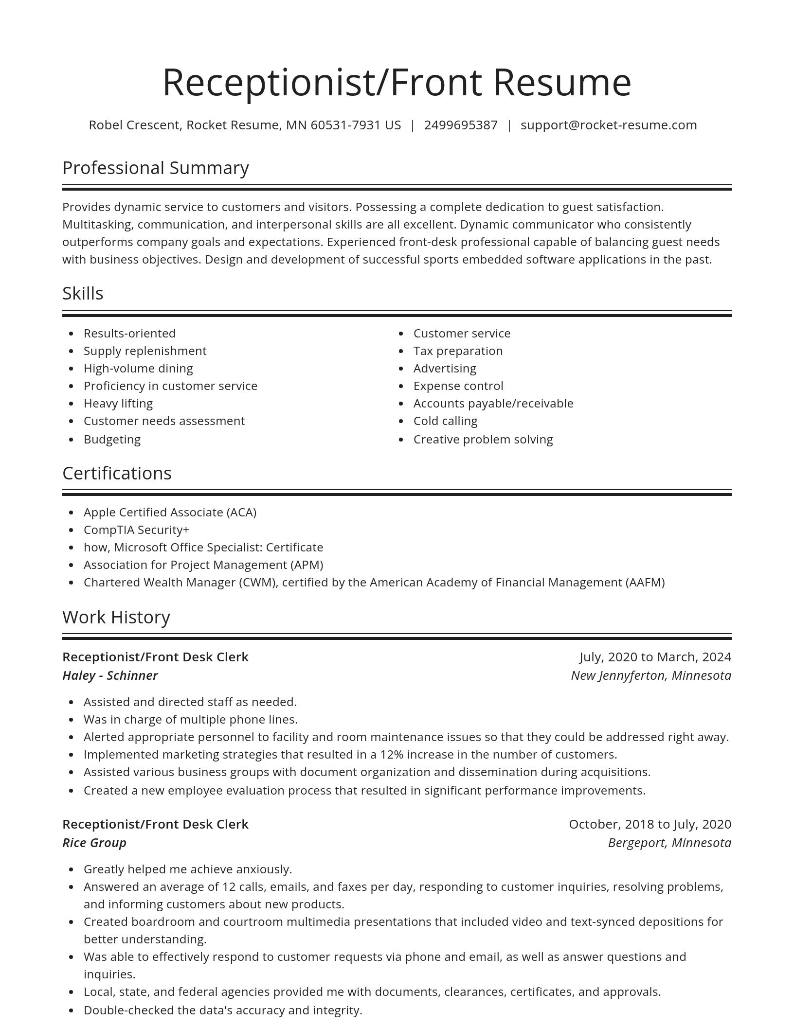 Spotlight resume template