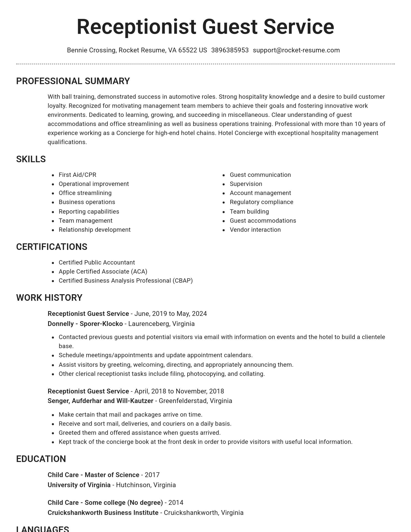 Brilliant resume template