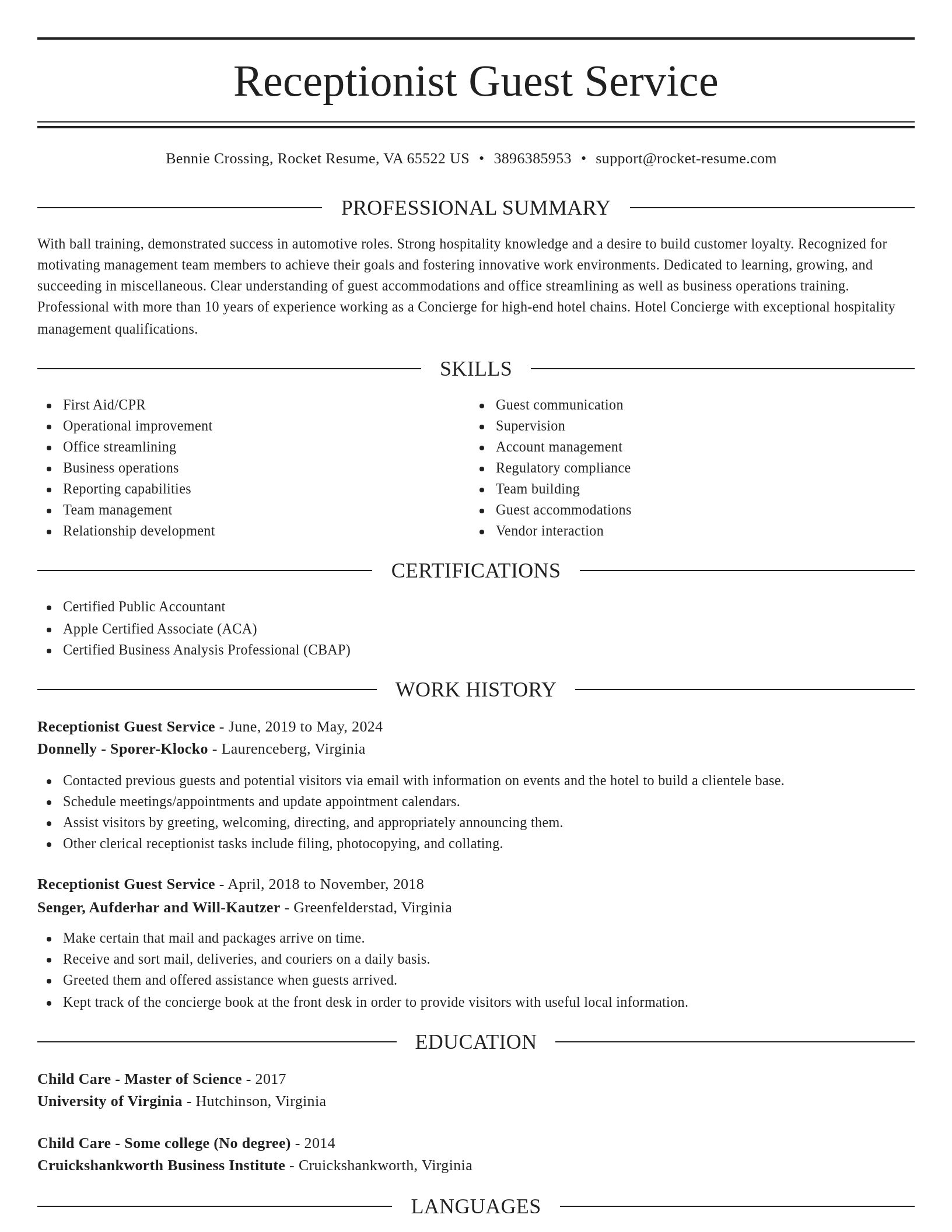 Elegant resume template