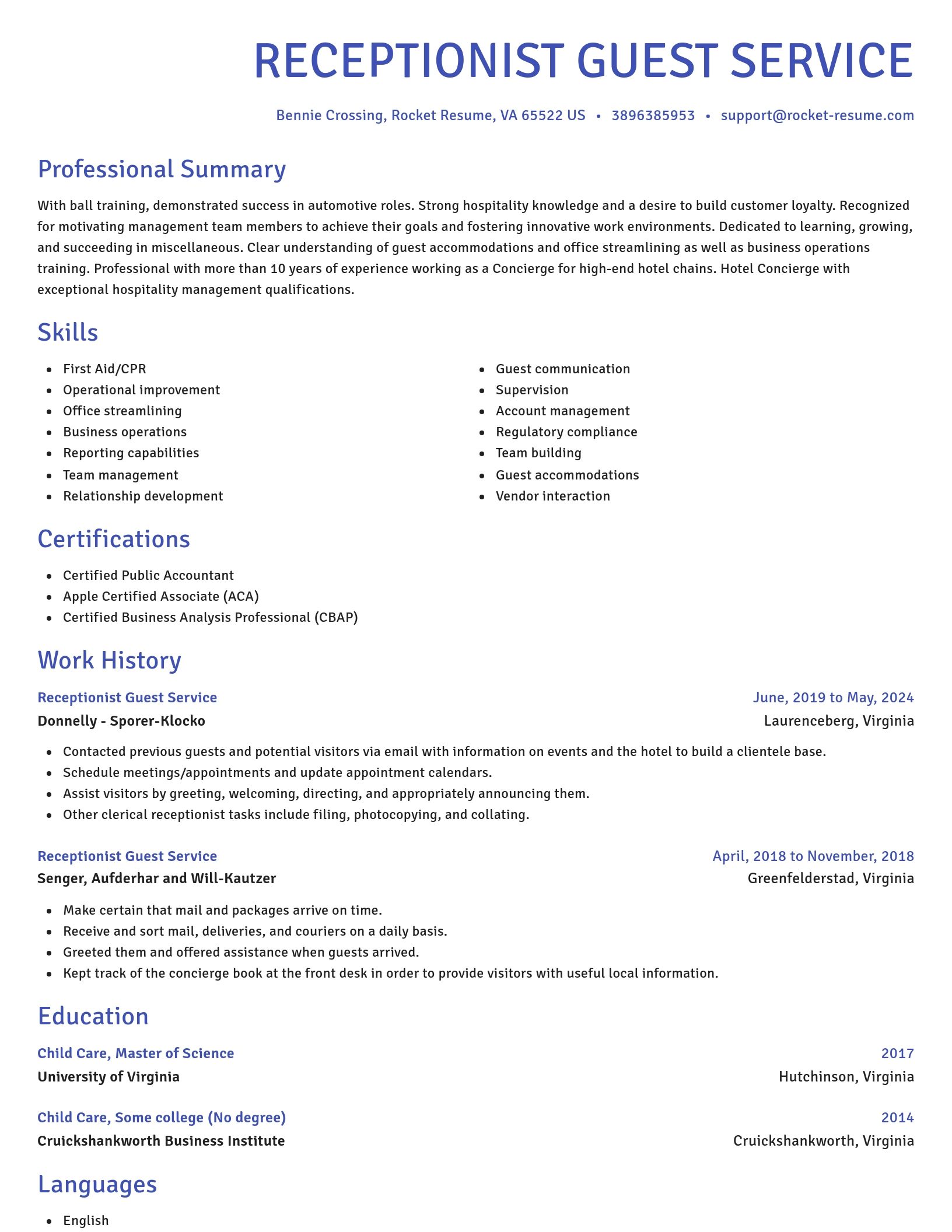 Novel resume template