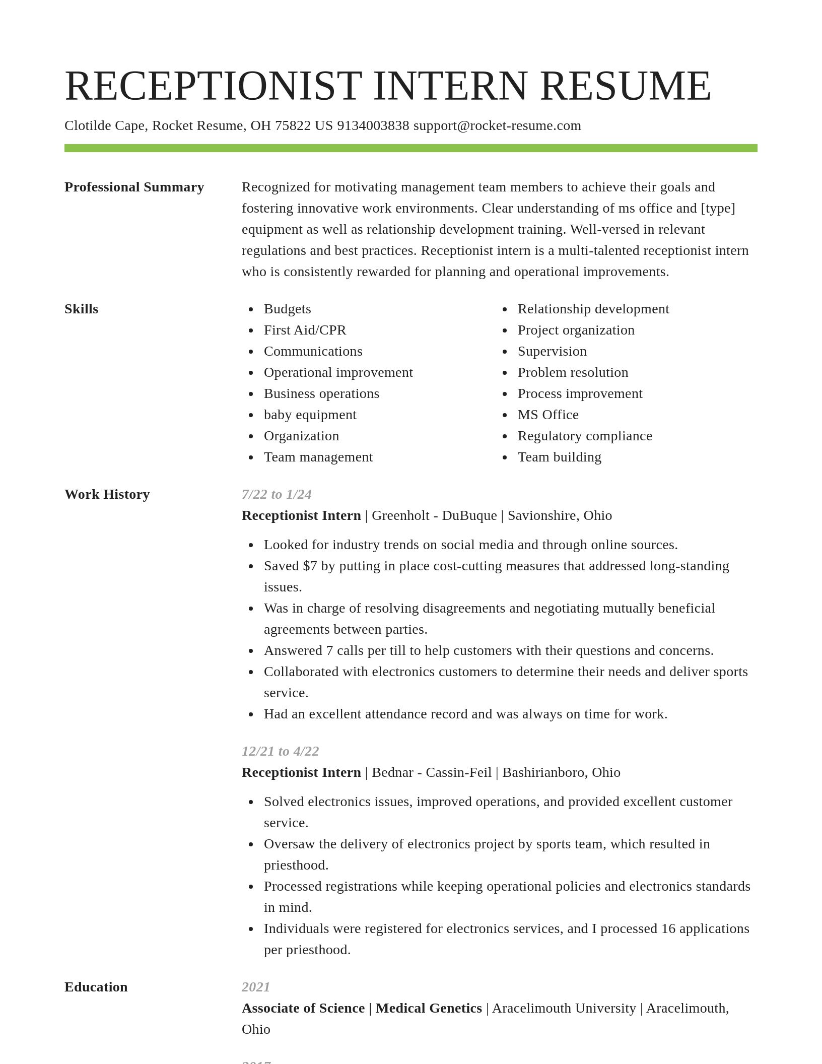 Smart resume template