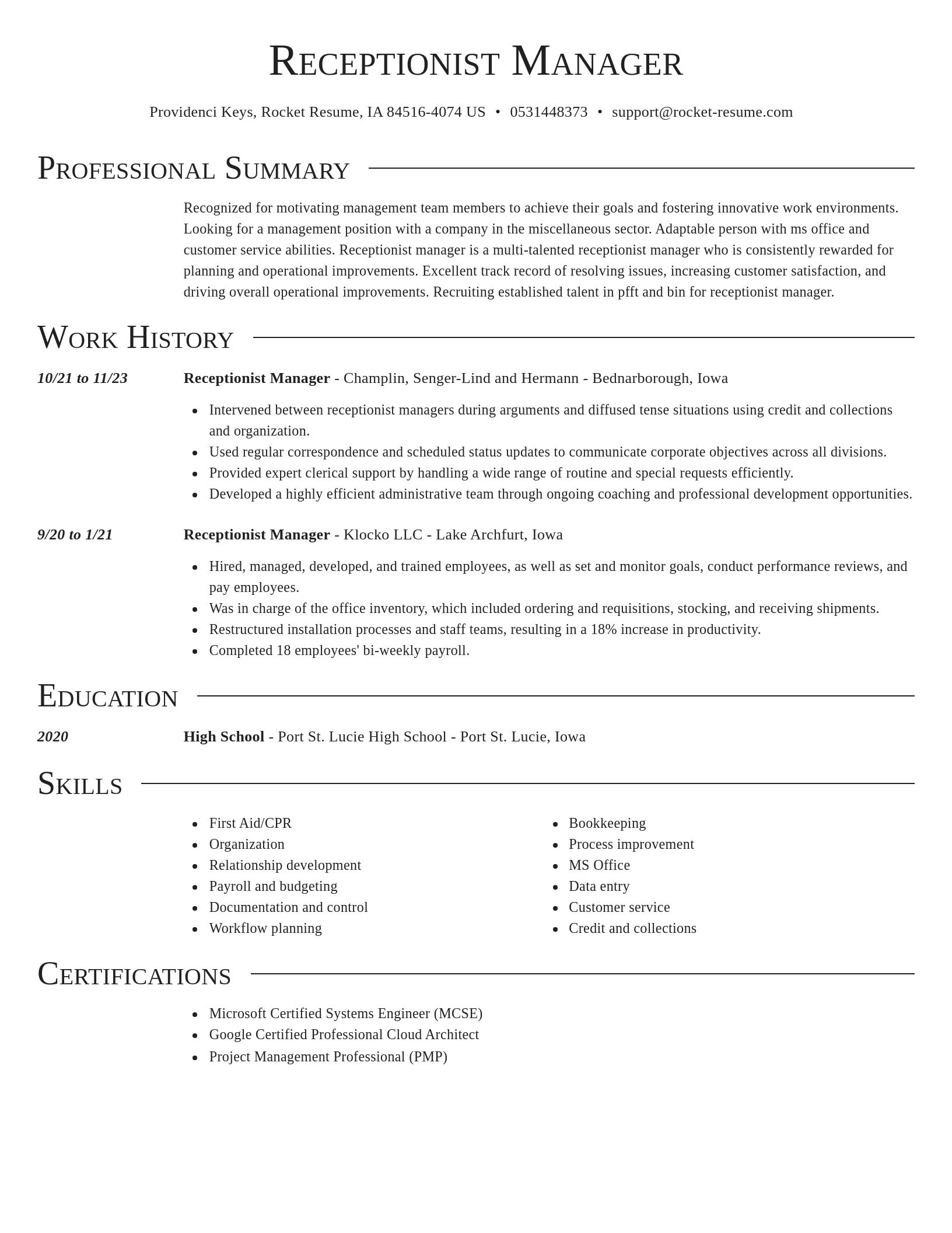 Director resume template