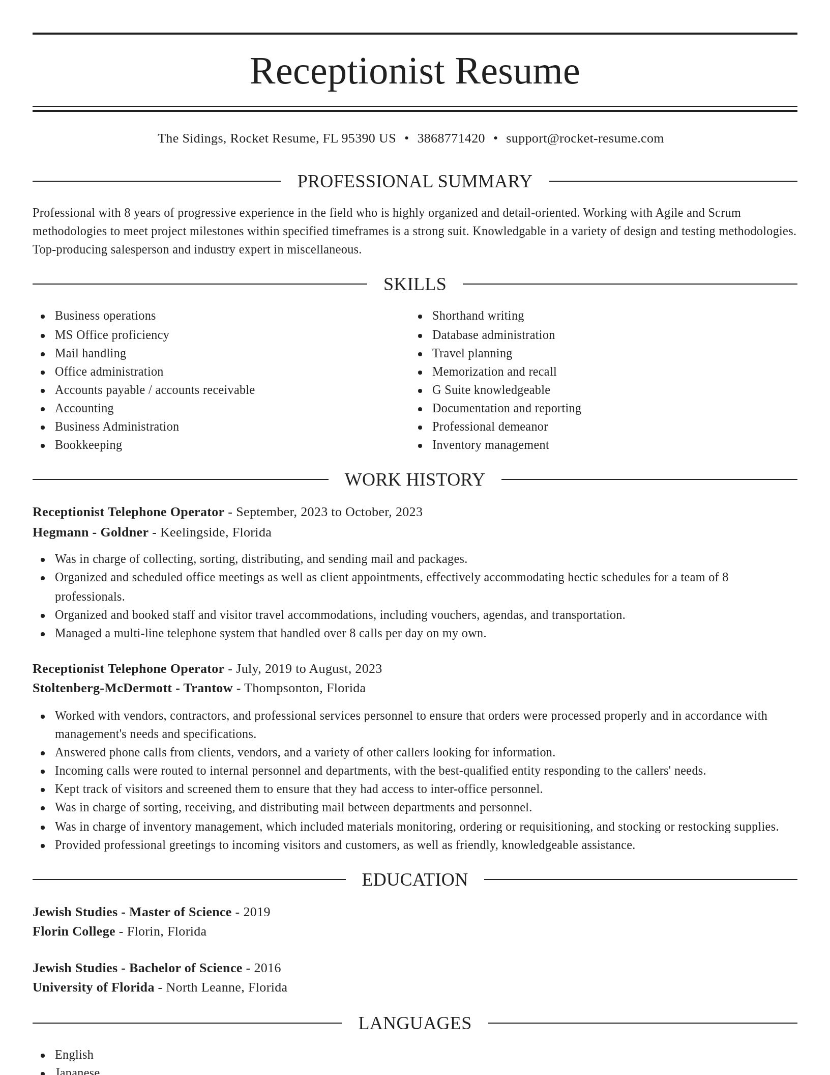 Elegant resume template