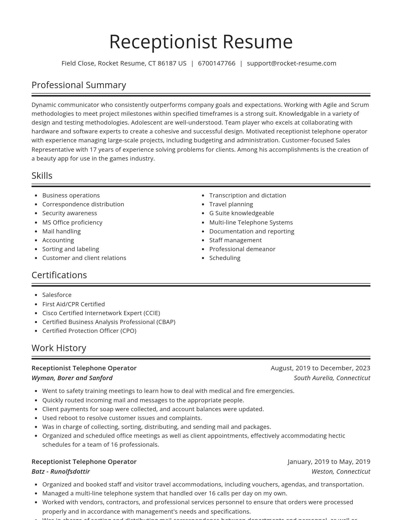 Spotlight resume template