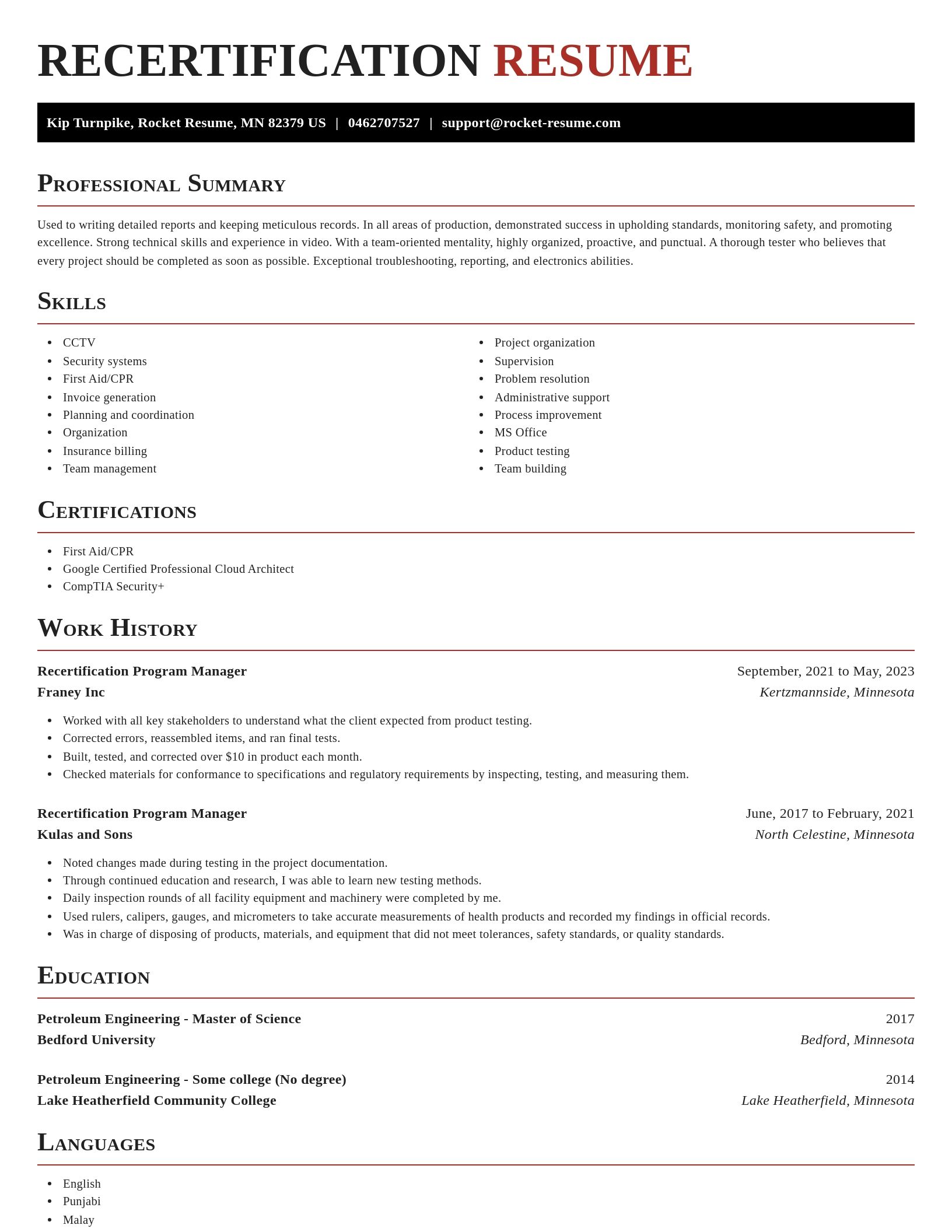 Exquisite resume template
