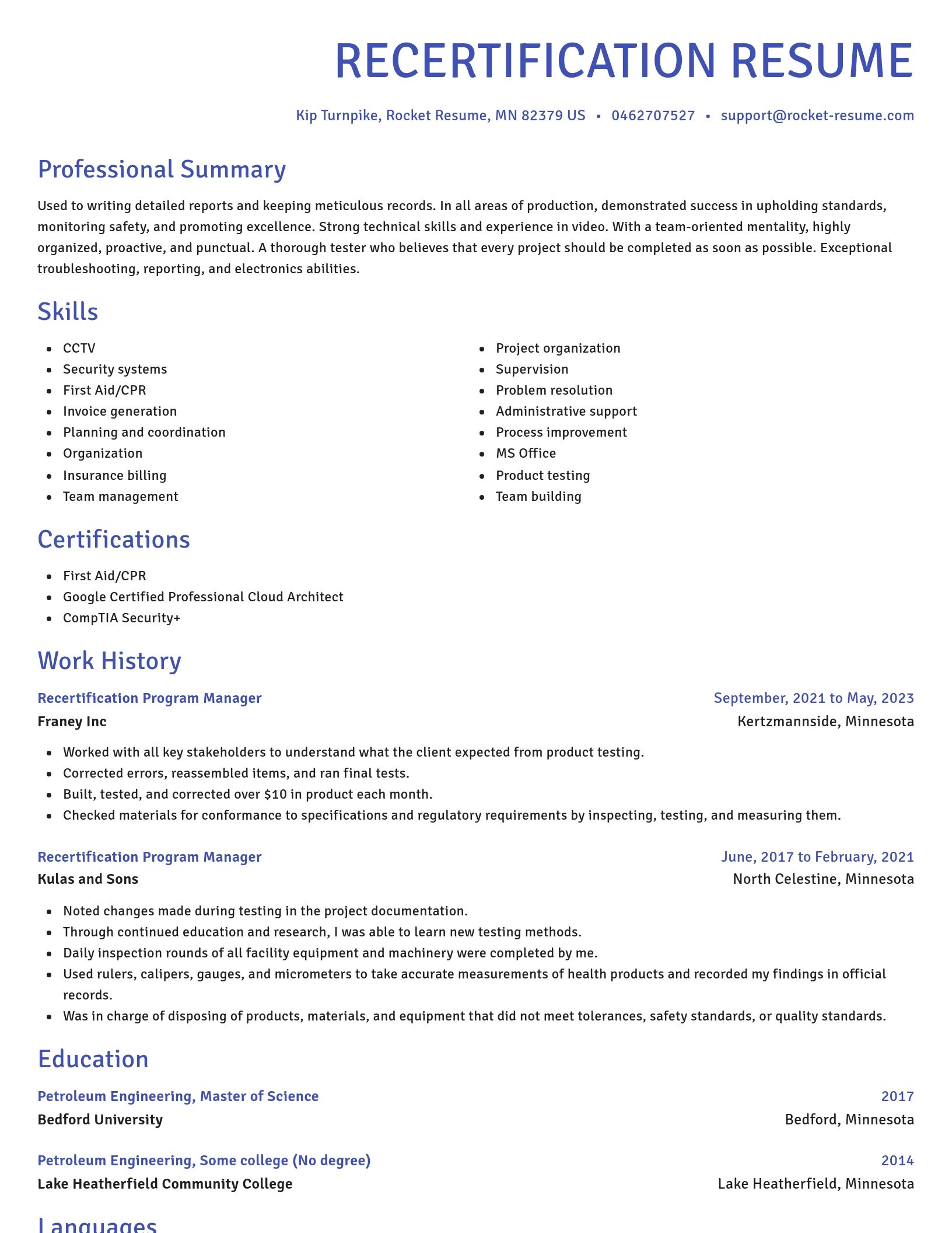 Novel resume template