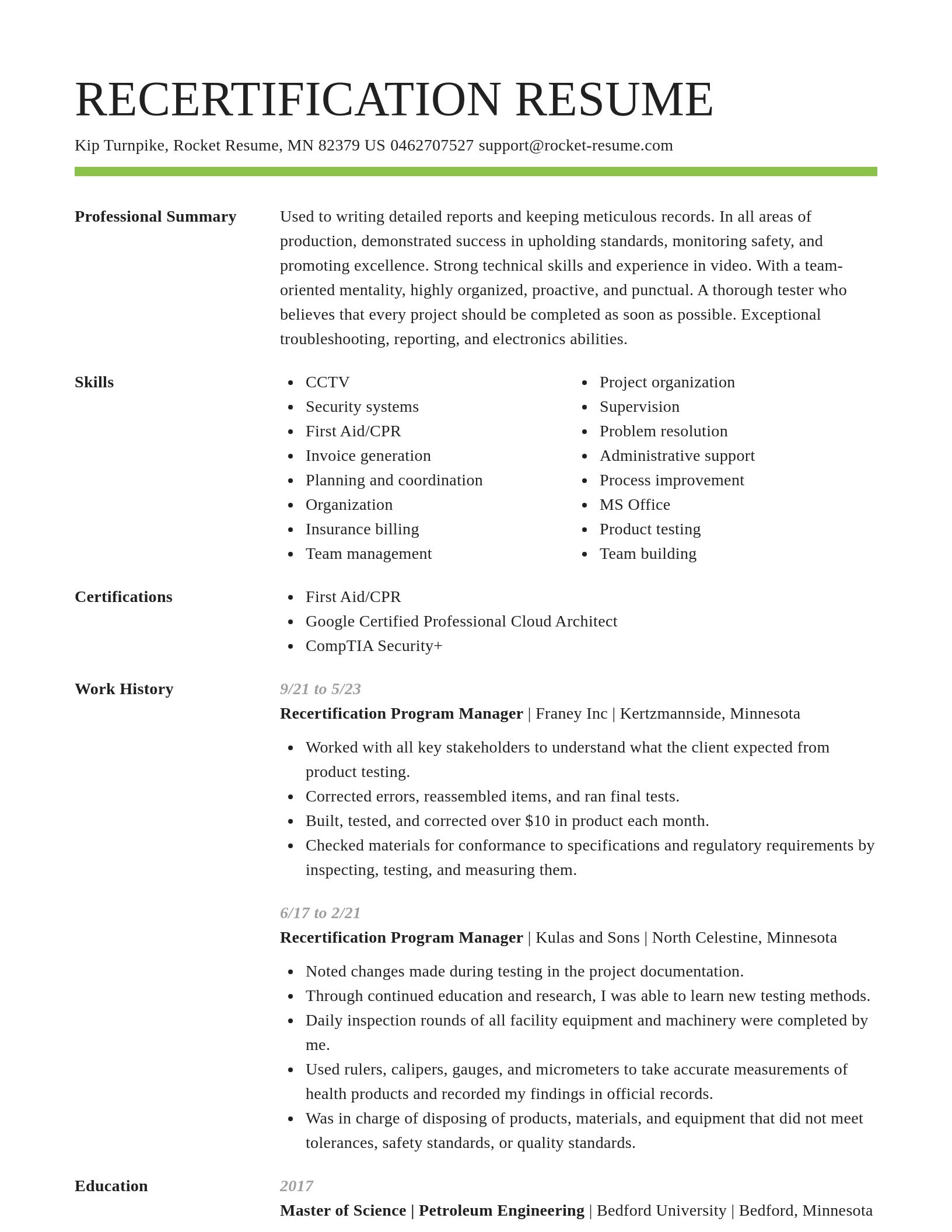 Smart resume template