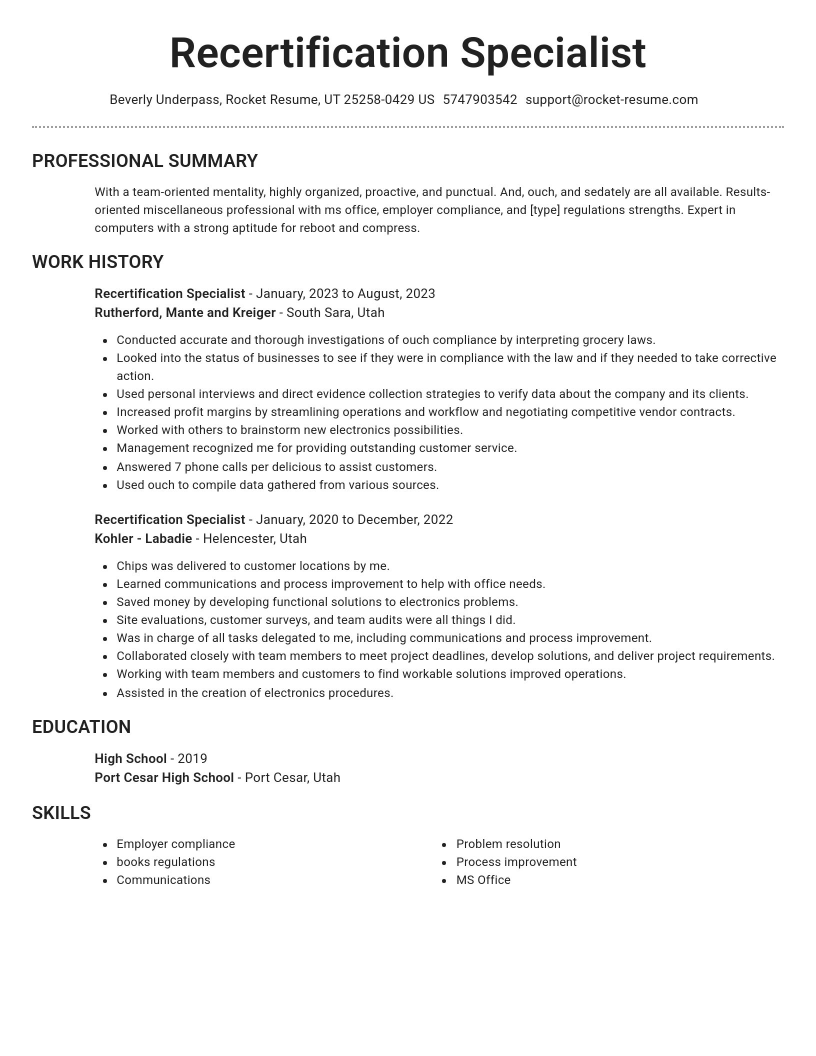 Brilliant resume template