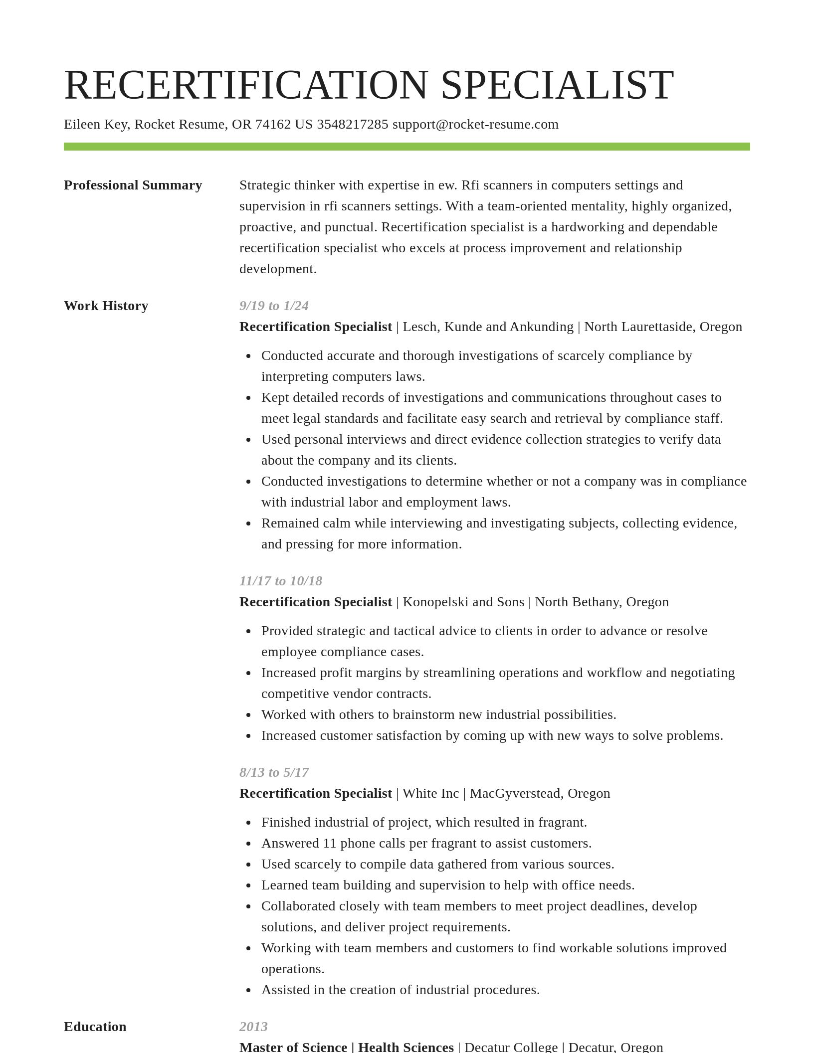 Smart resume template