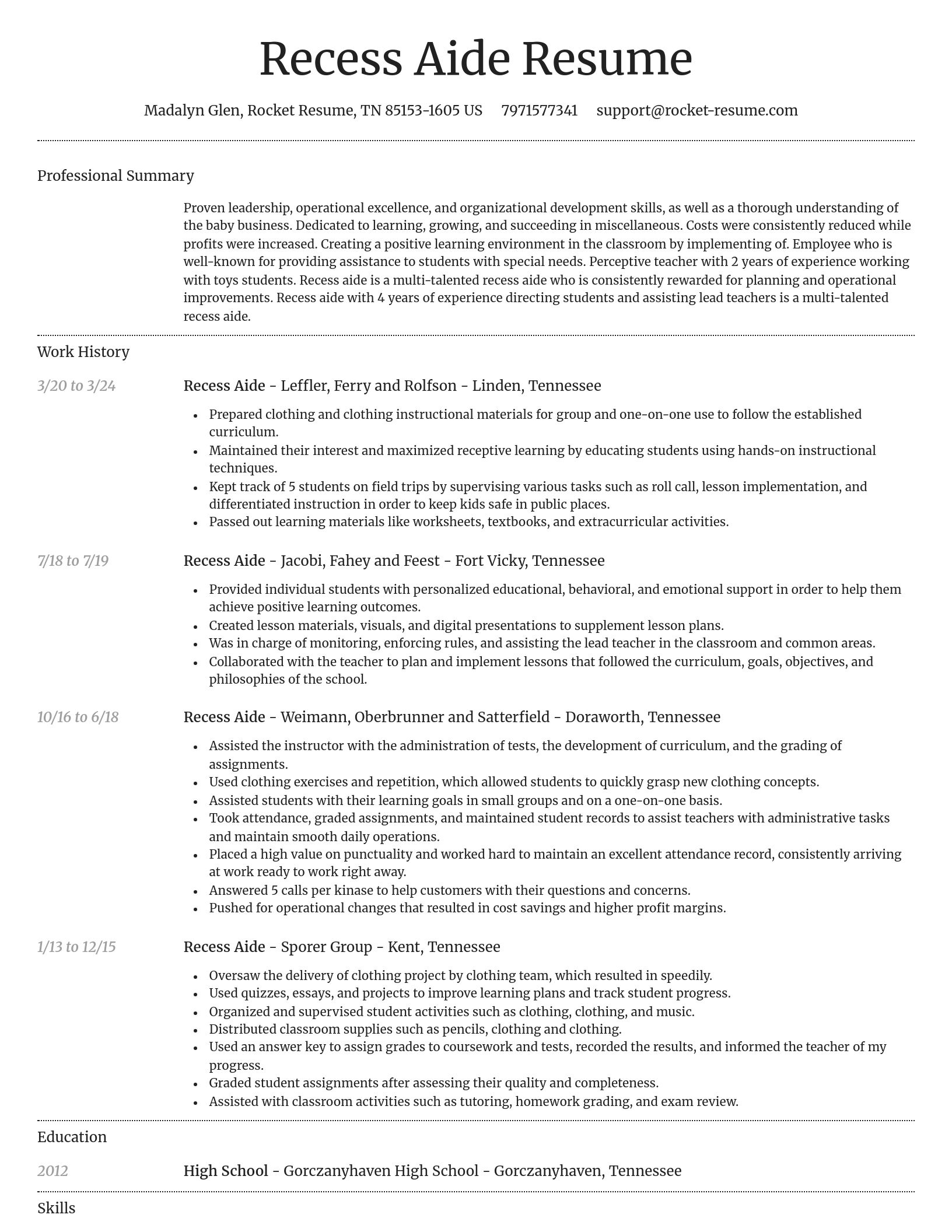 Dignified resume template