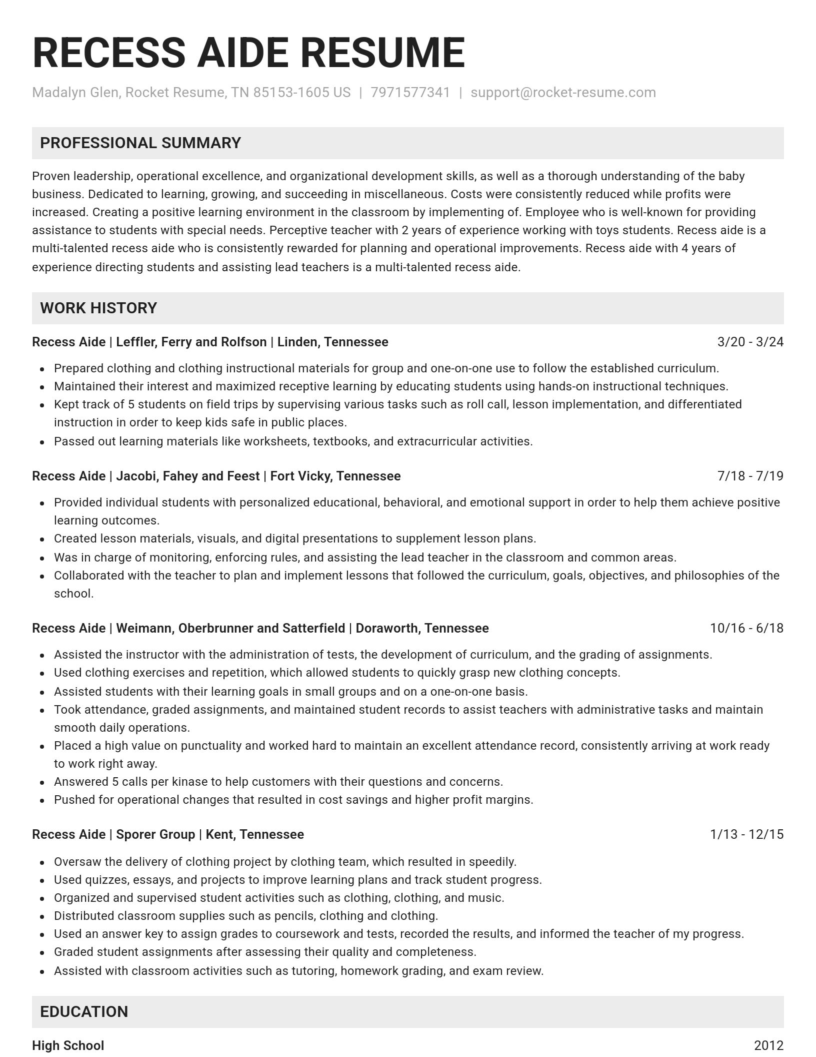 Genius resume template
