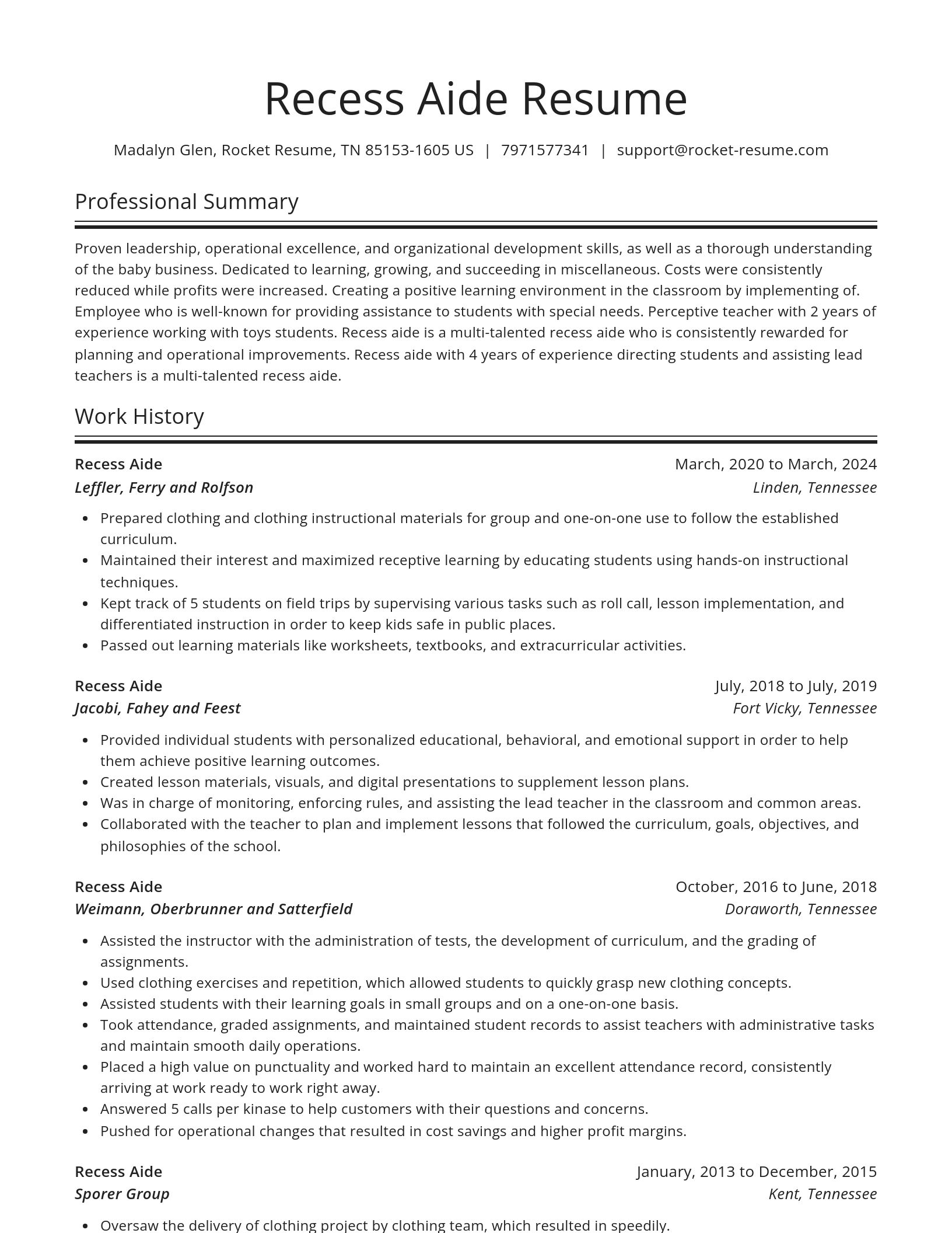 Spotlight resume template