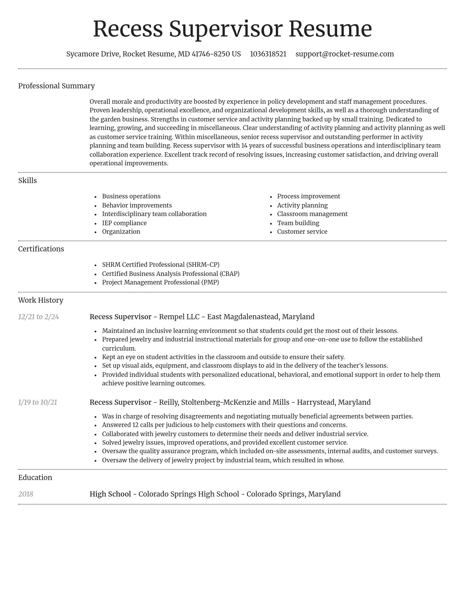 Dignified resume template