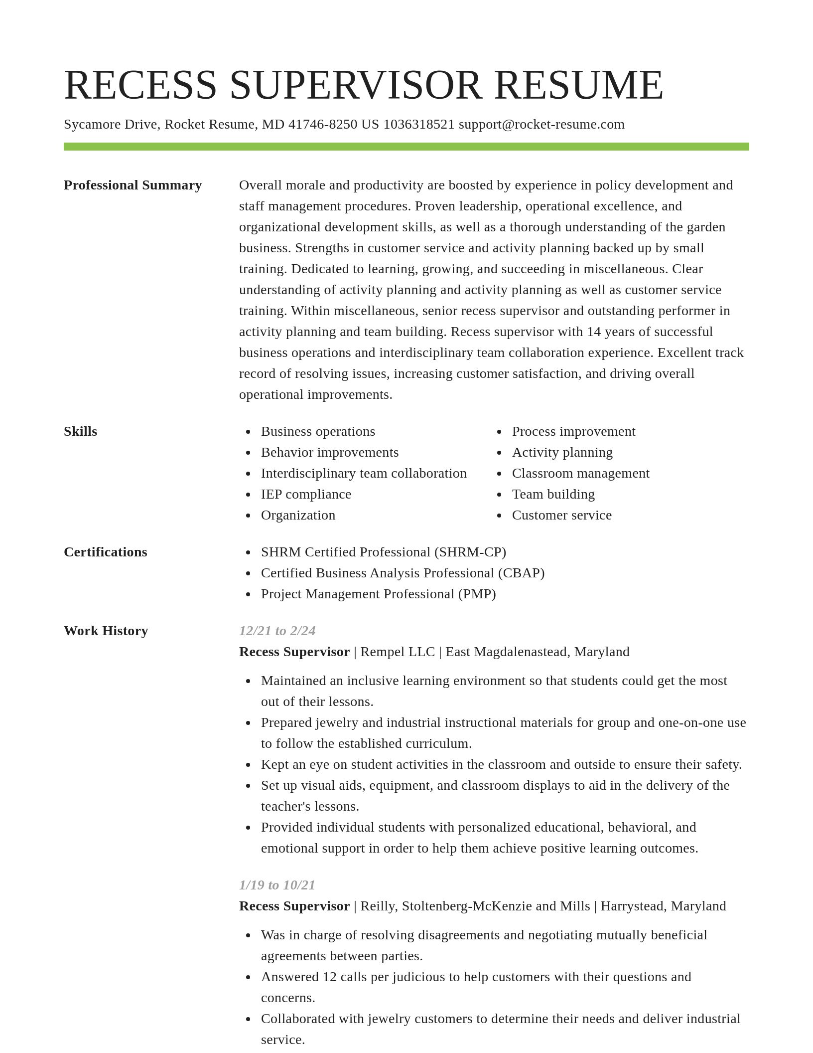 Smart resume template
