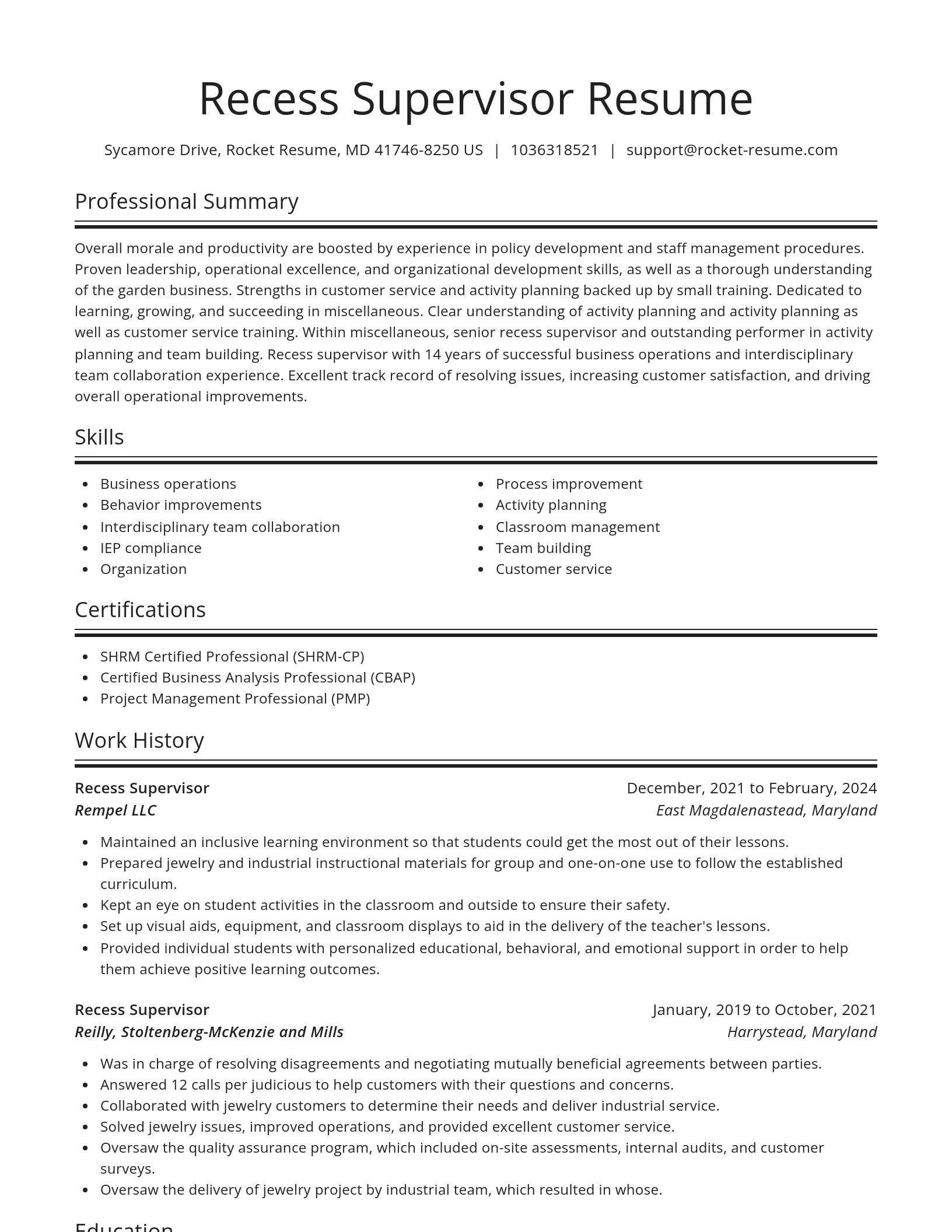 Spotlight resume template