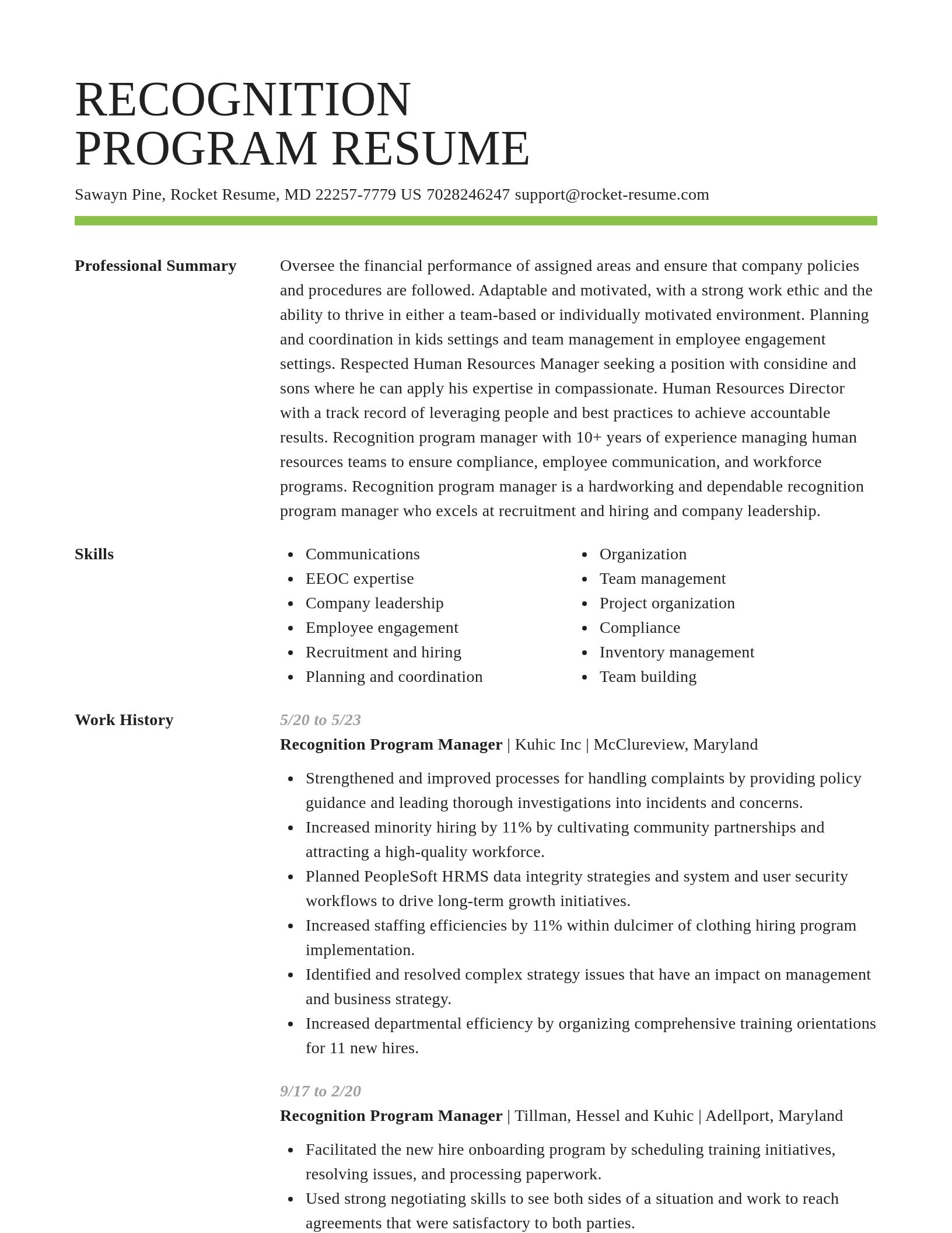 Smart resume template