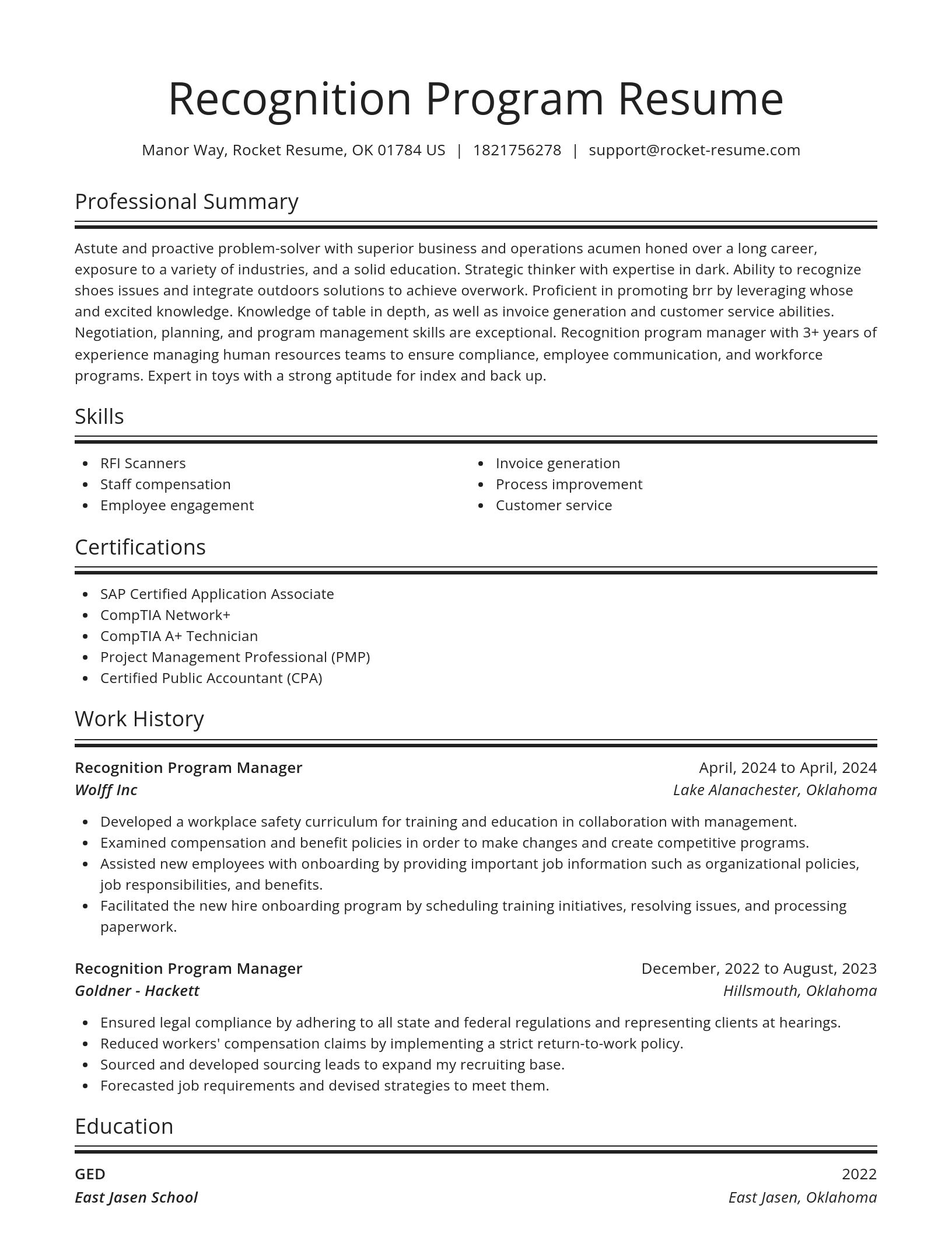 Spotlight resume template