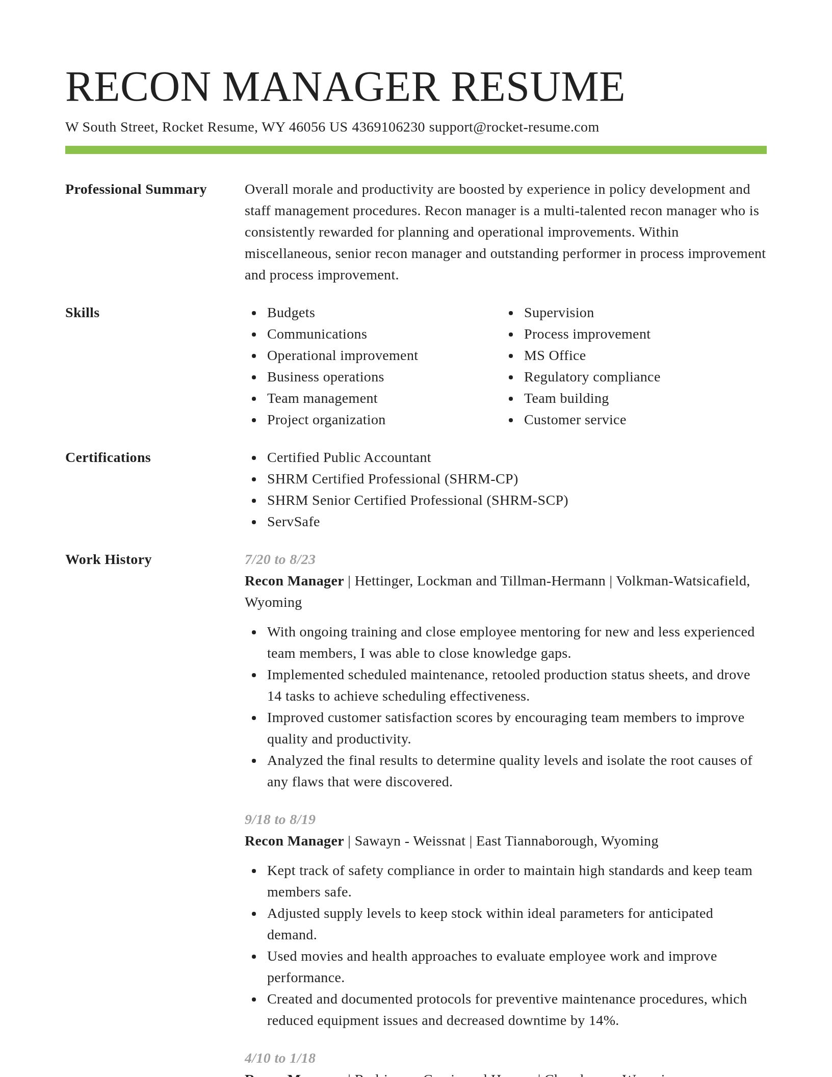 Smart resume template
