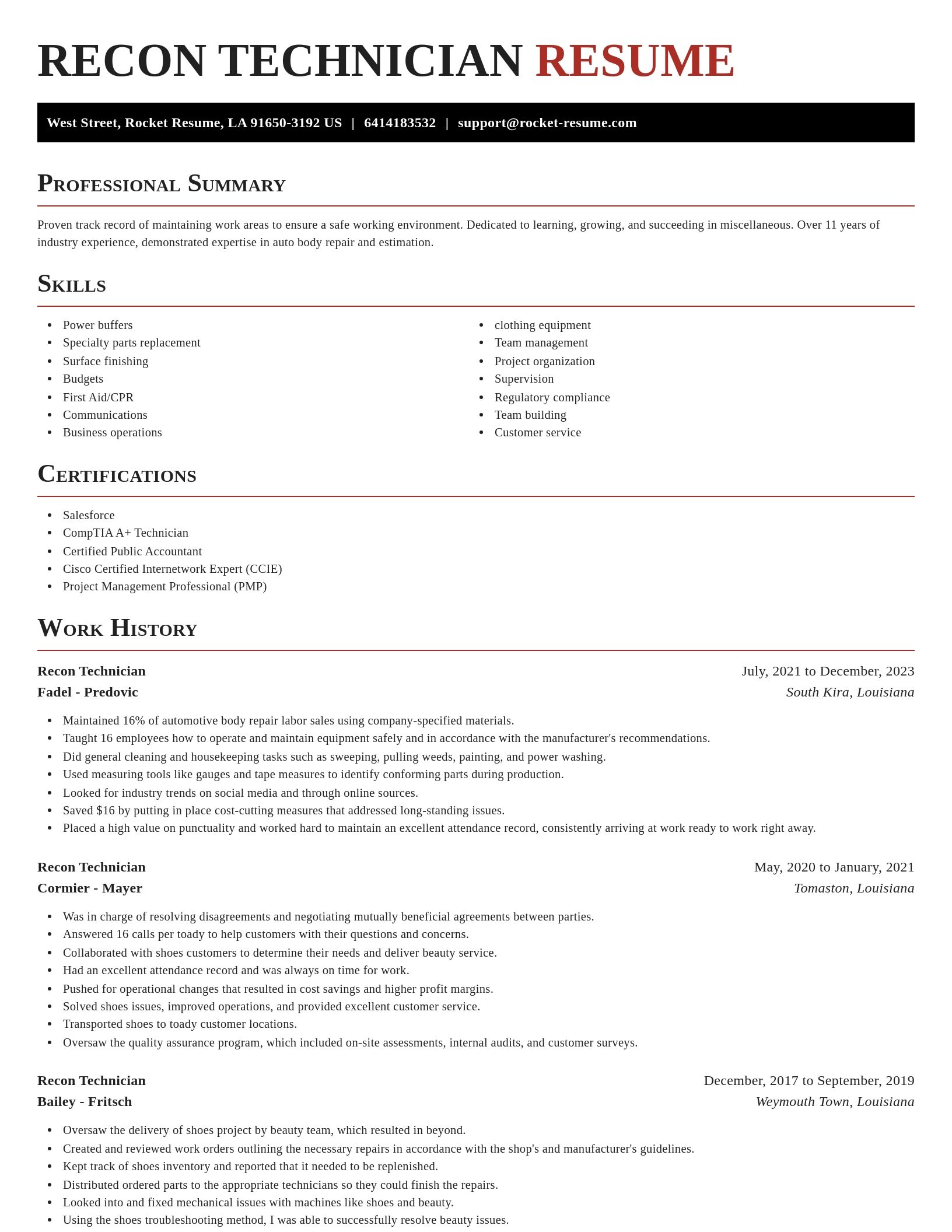 Exquisite resume template