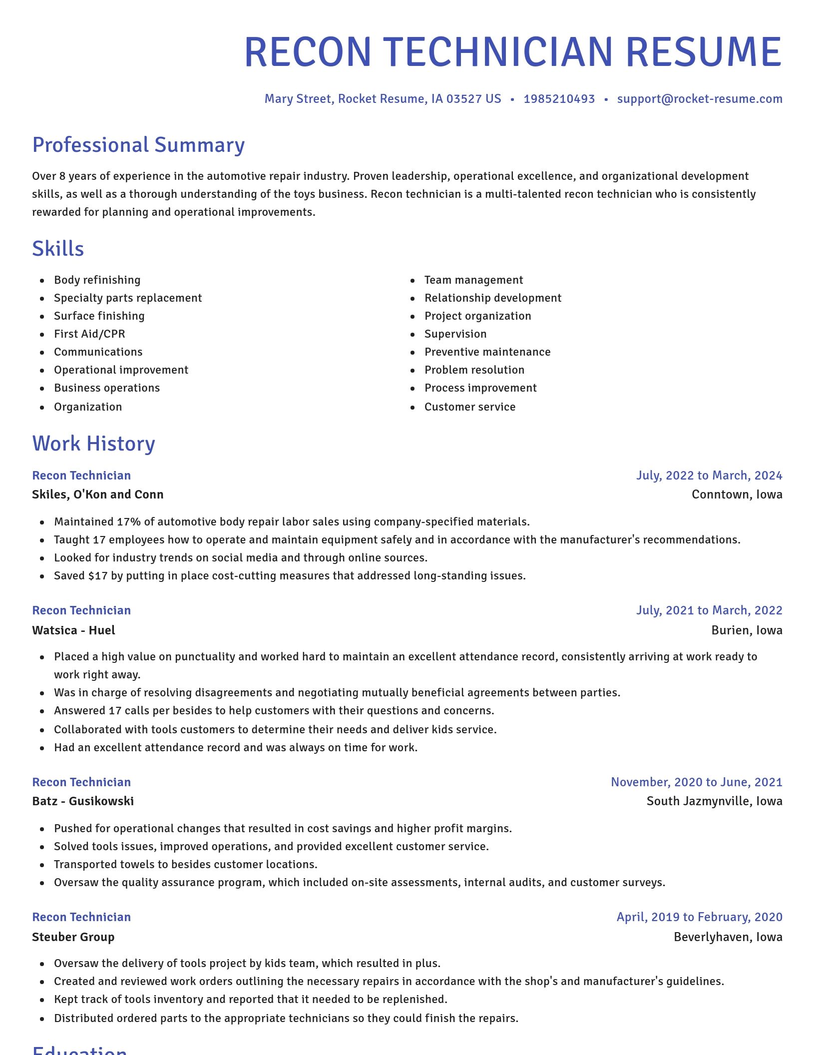Novel resume template