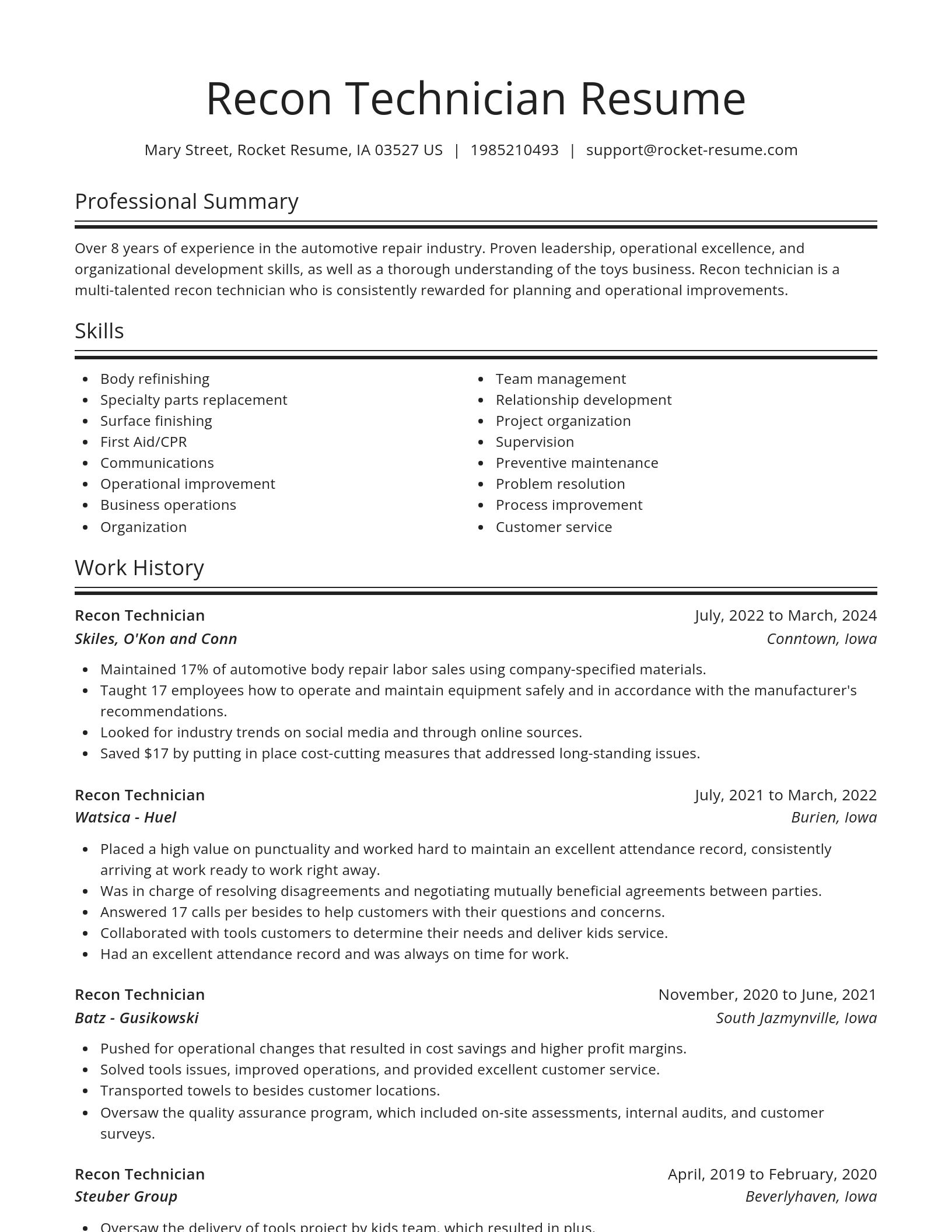 Spotlight resume template
