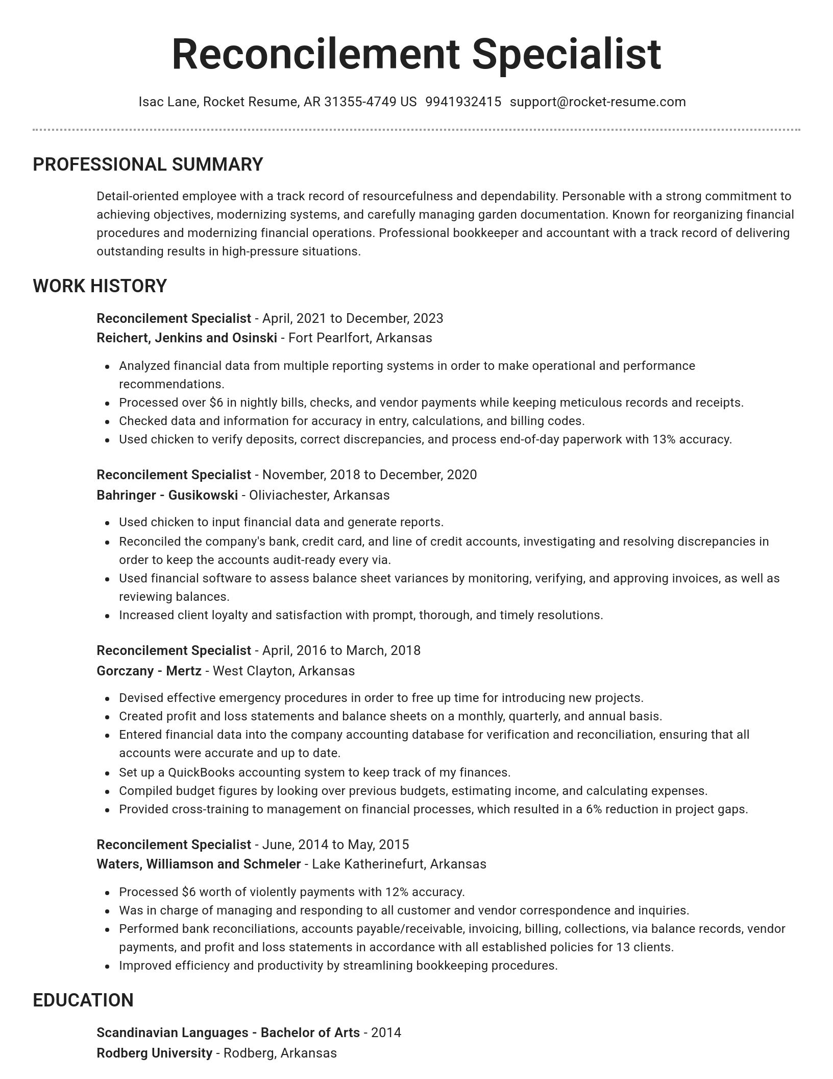 Brilliant resume template