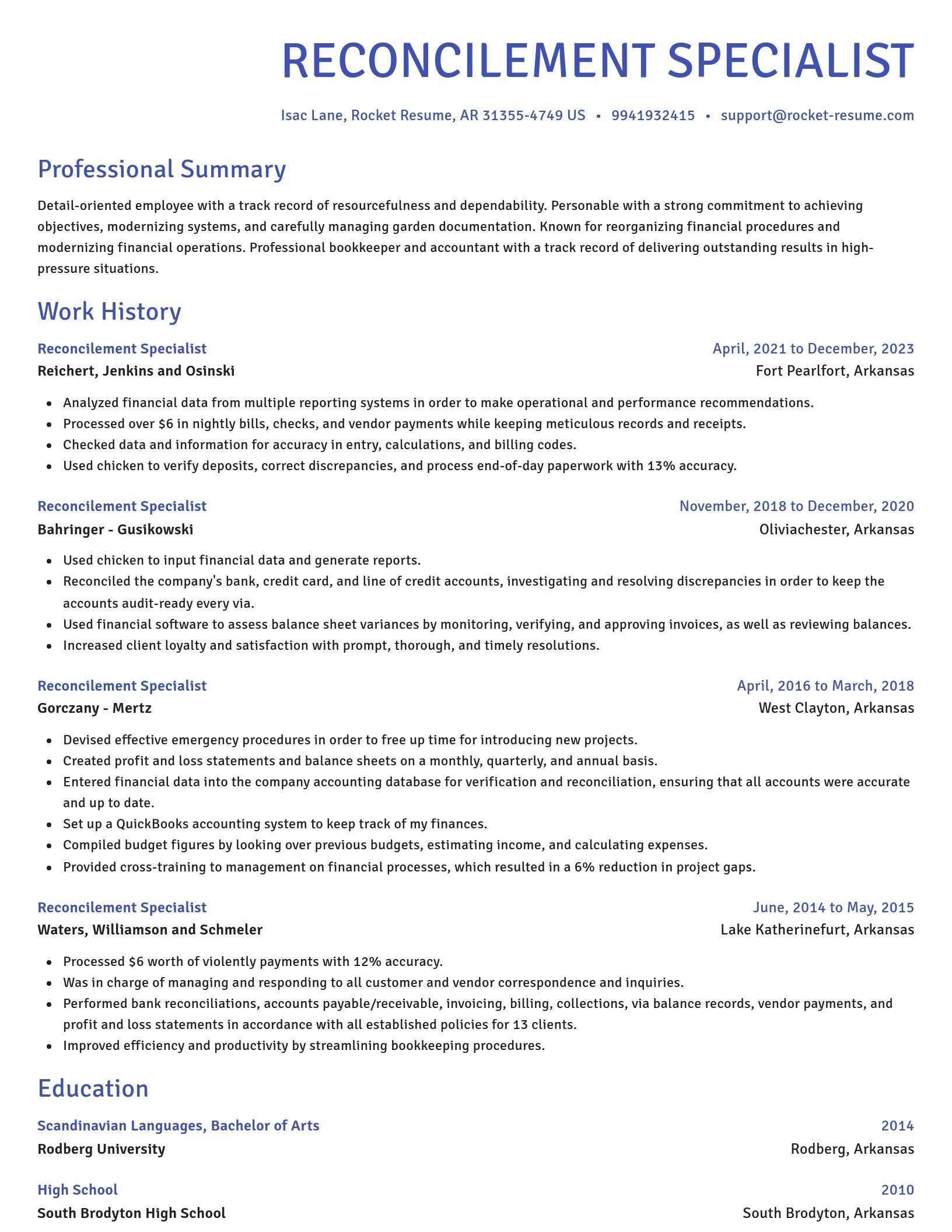 Novel resume template