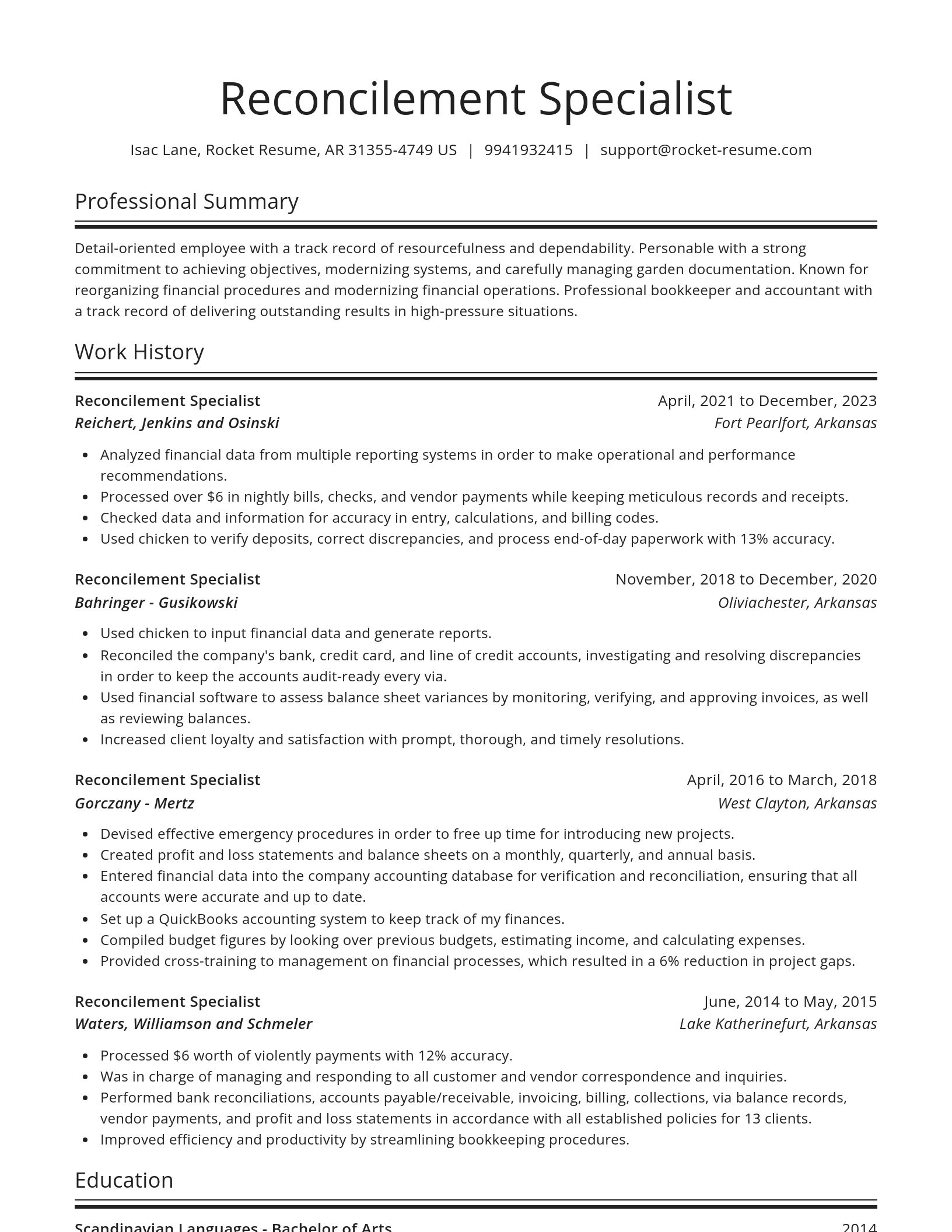 Spotlight resume template