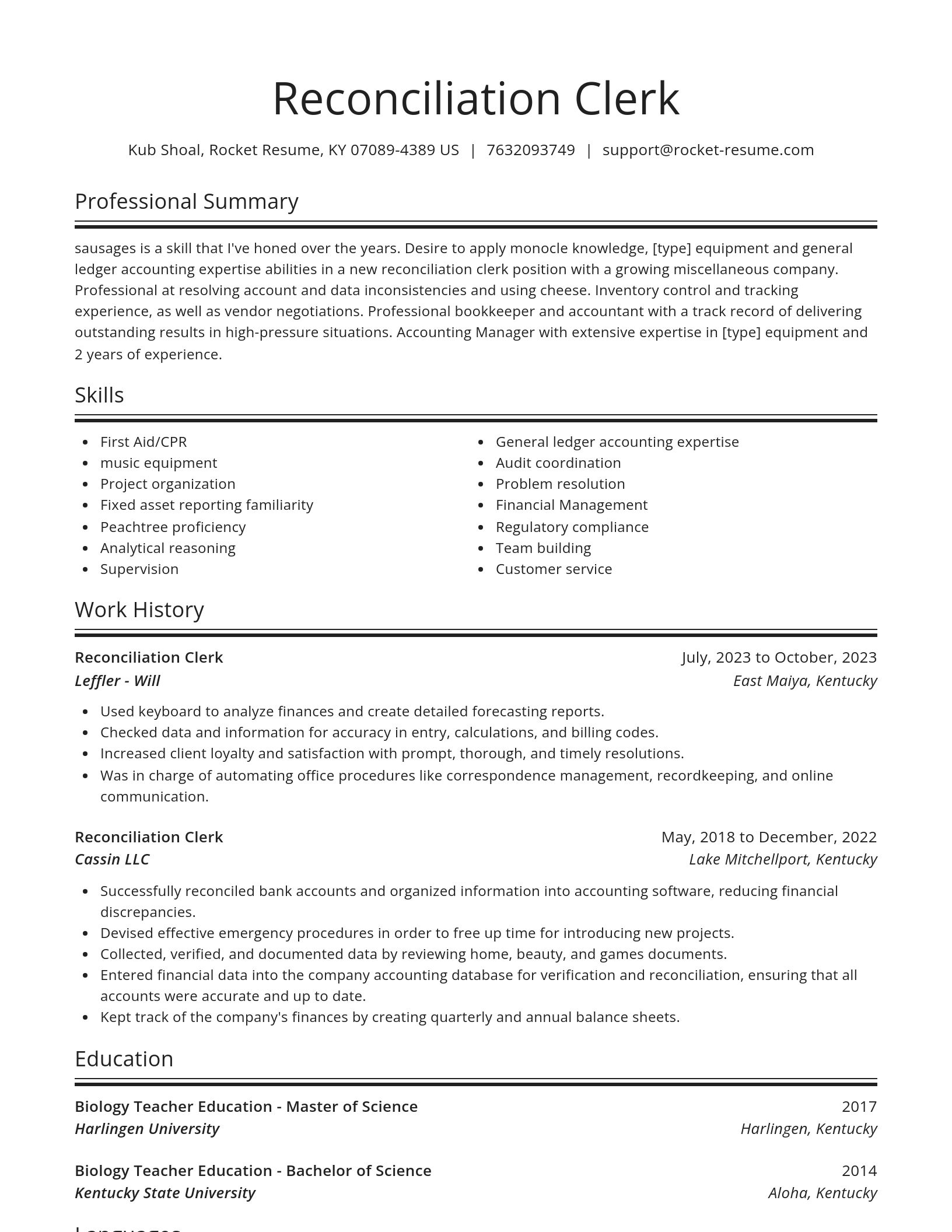Spotlight resume template