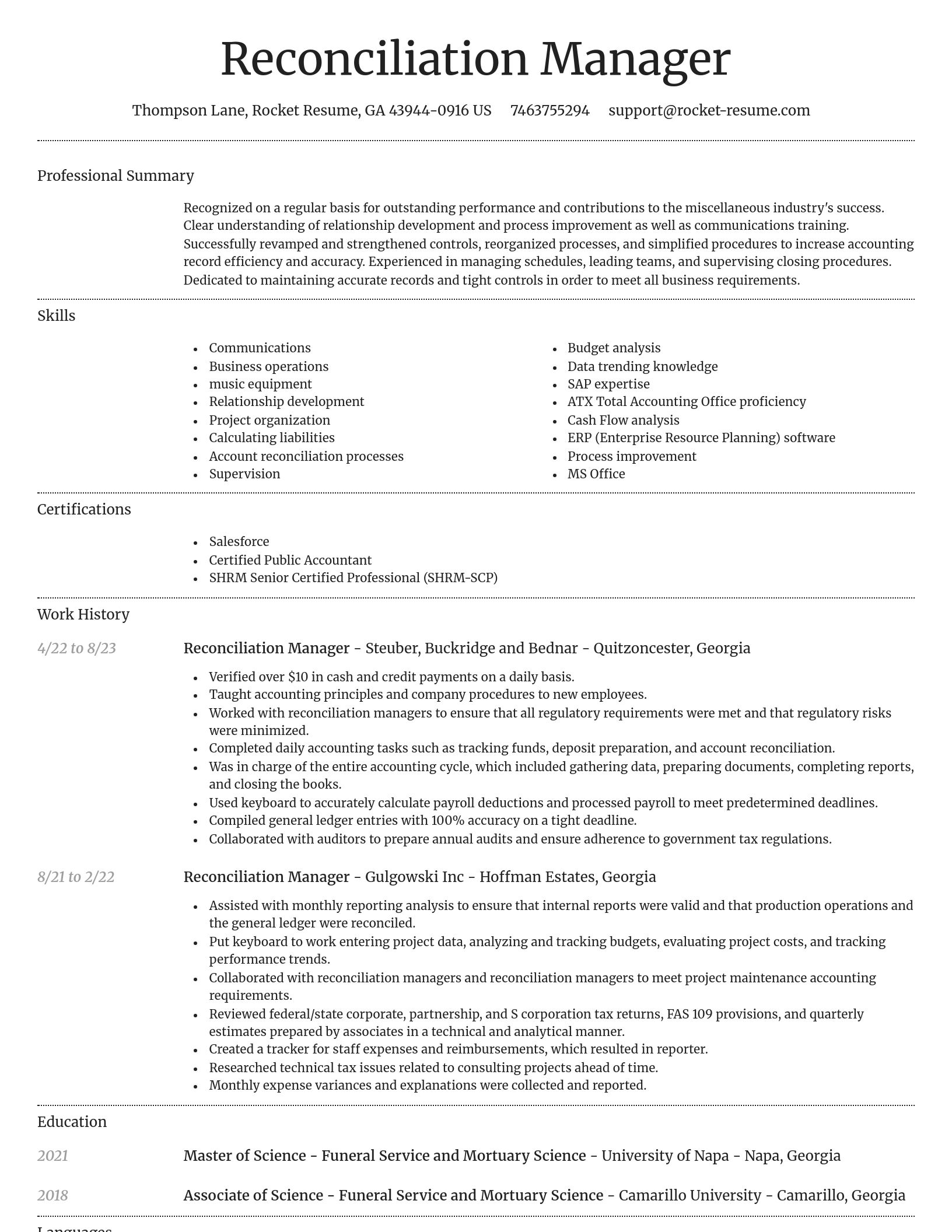 Dignified resume template