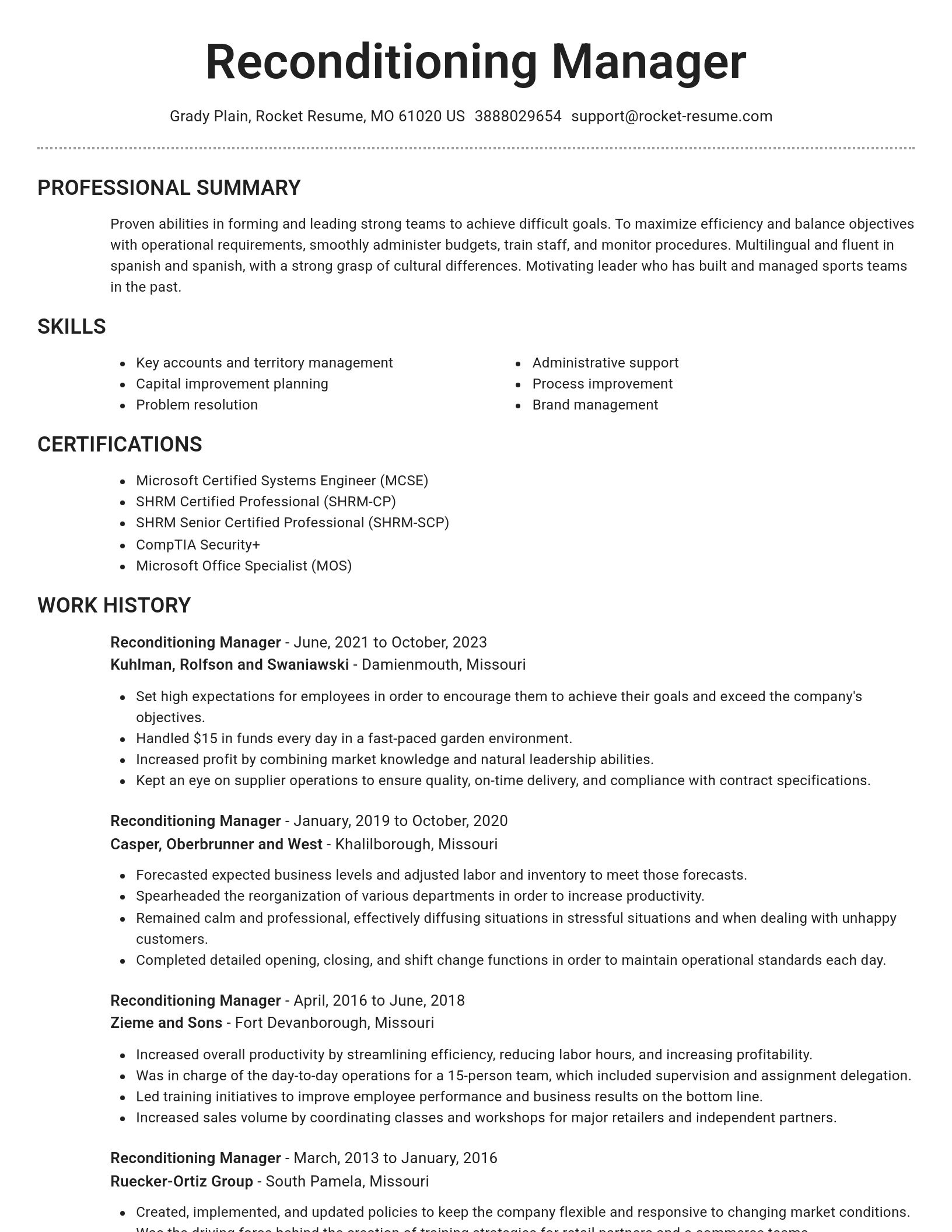 Brilliant resume template