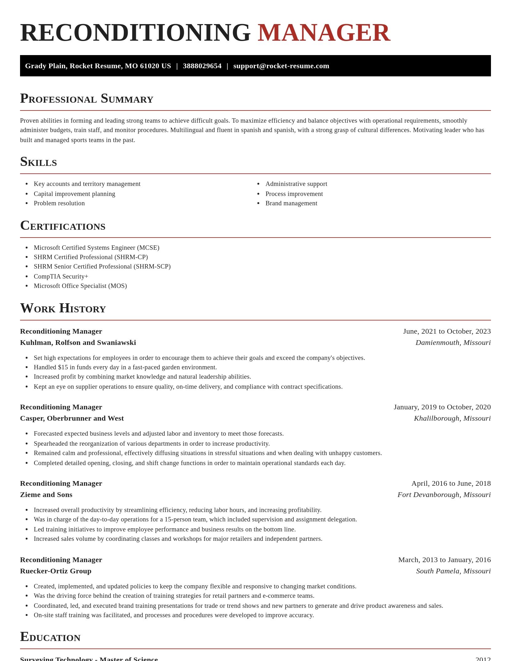 Exquisite resume template